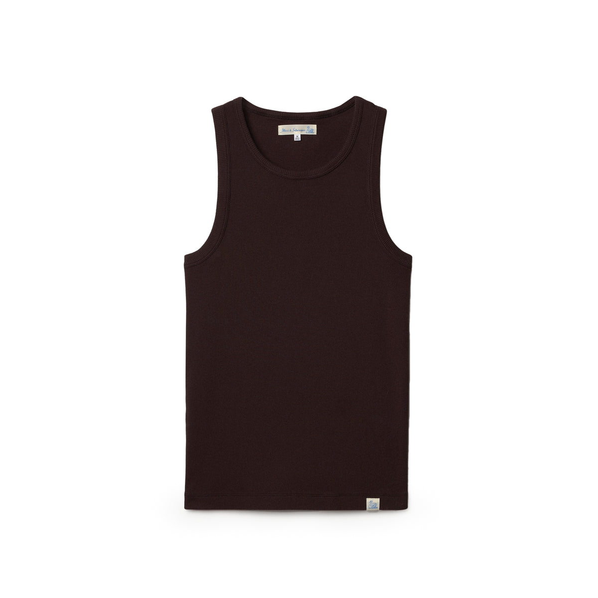 Merz b. Schwanen Ribbed Cotton Tank in Espresso