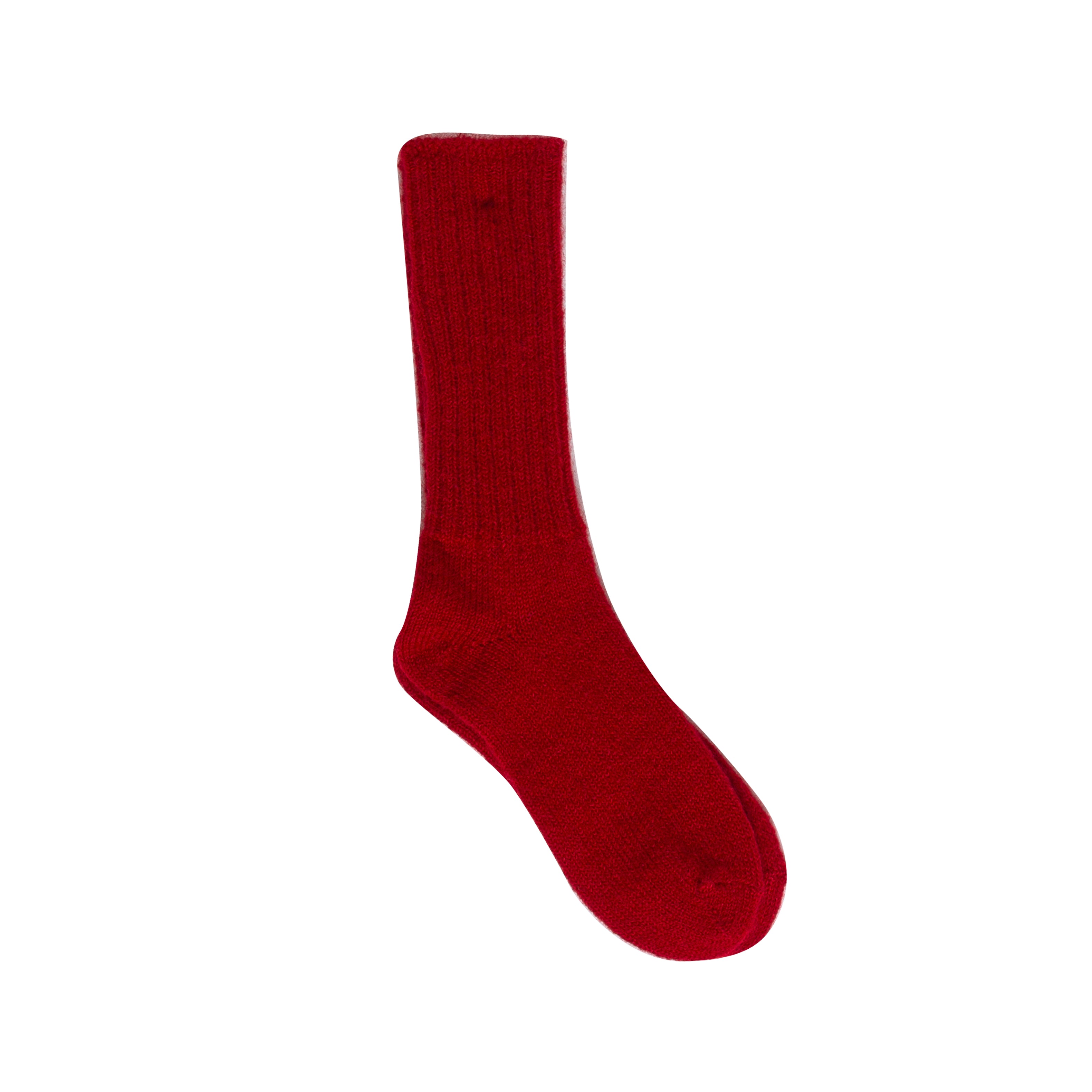 Red sock on a white background