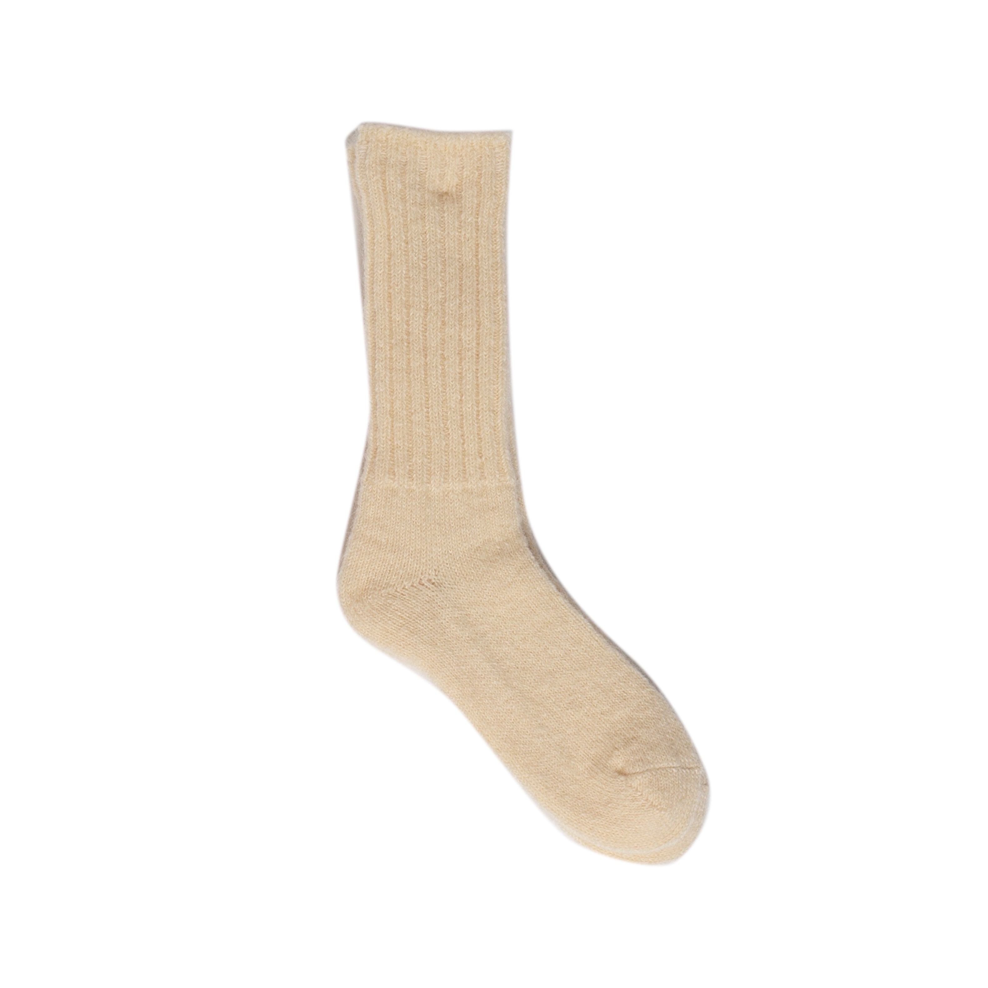 Beige sock on a white background