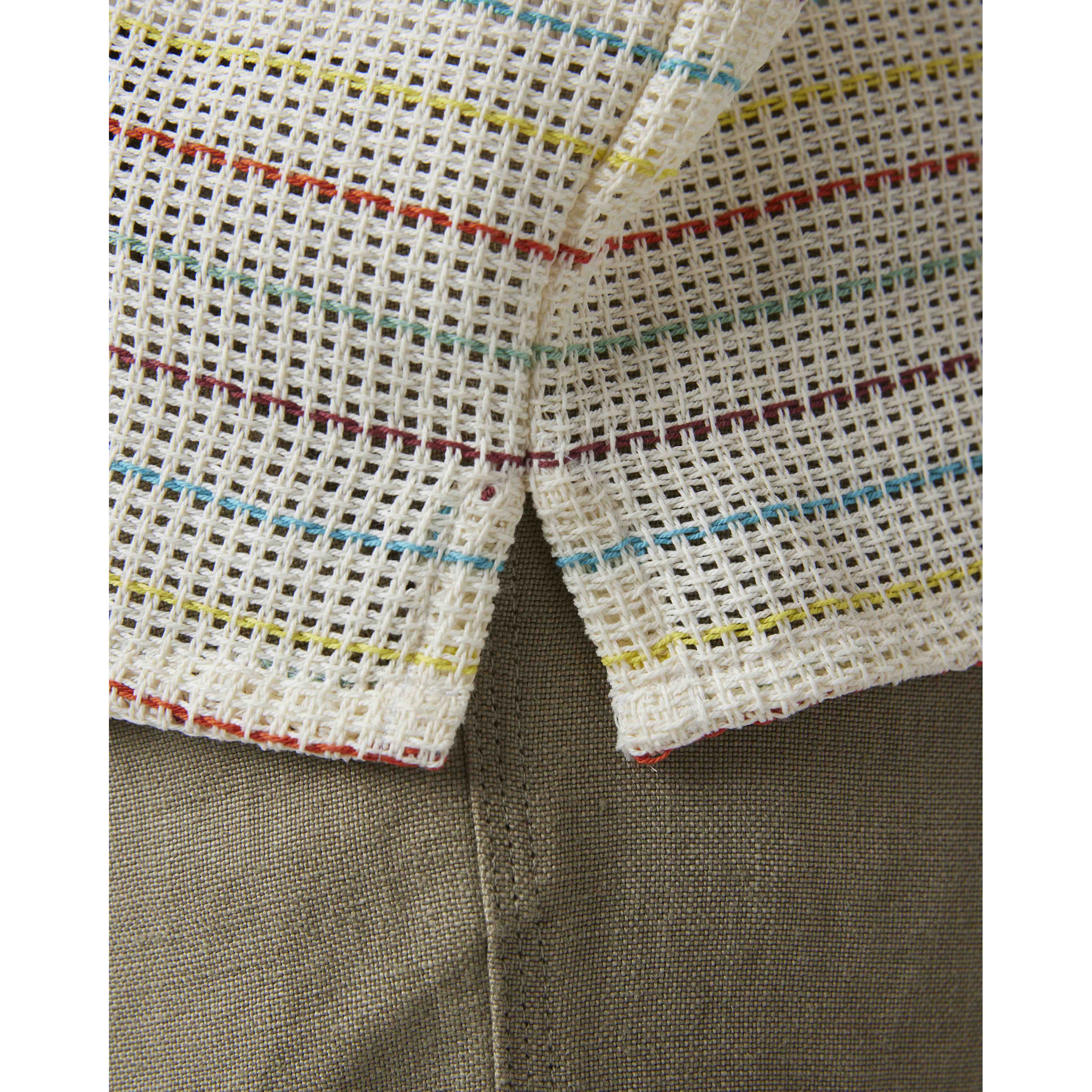 Peregrine Quay Cuban Collar Shirt in Sunset Stripe