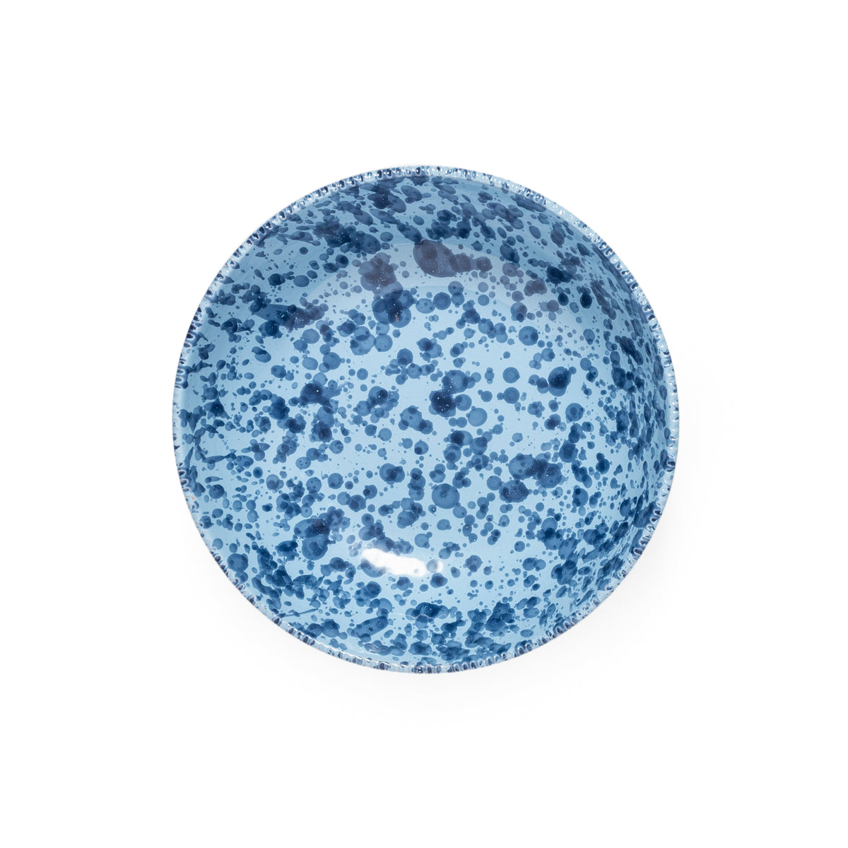 Pietra Splatter Large Serving Bowl Blue