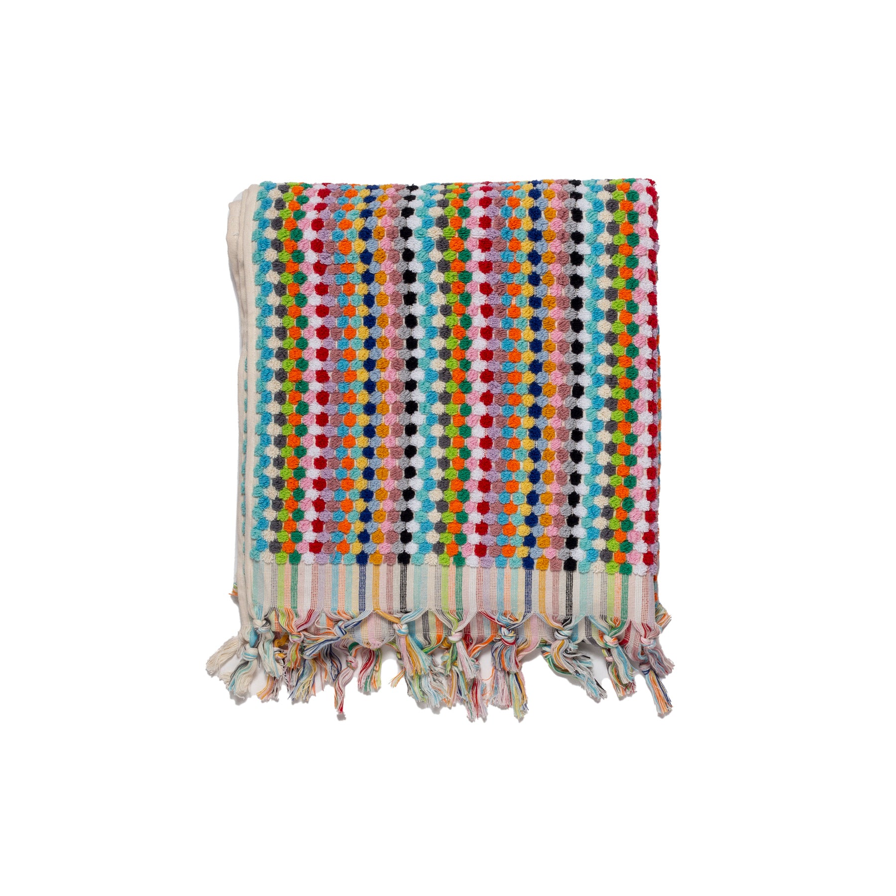Rainbow Pom Pom Bath Towel
