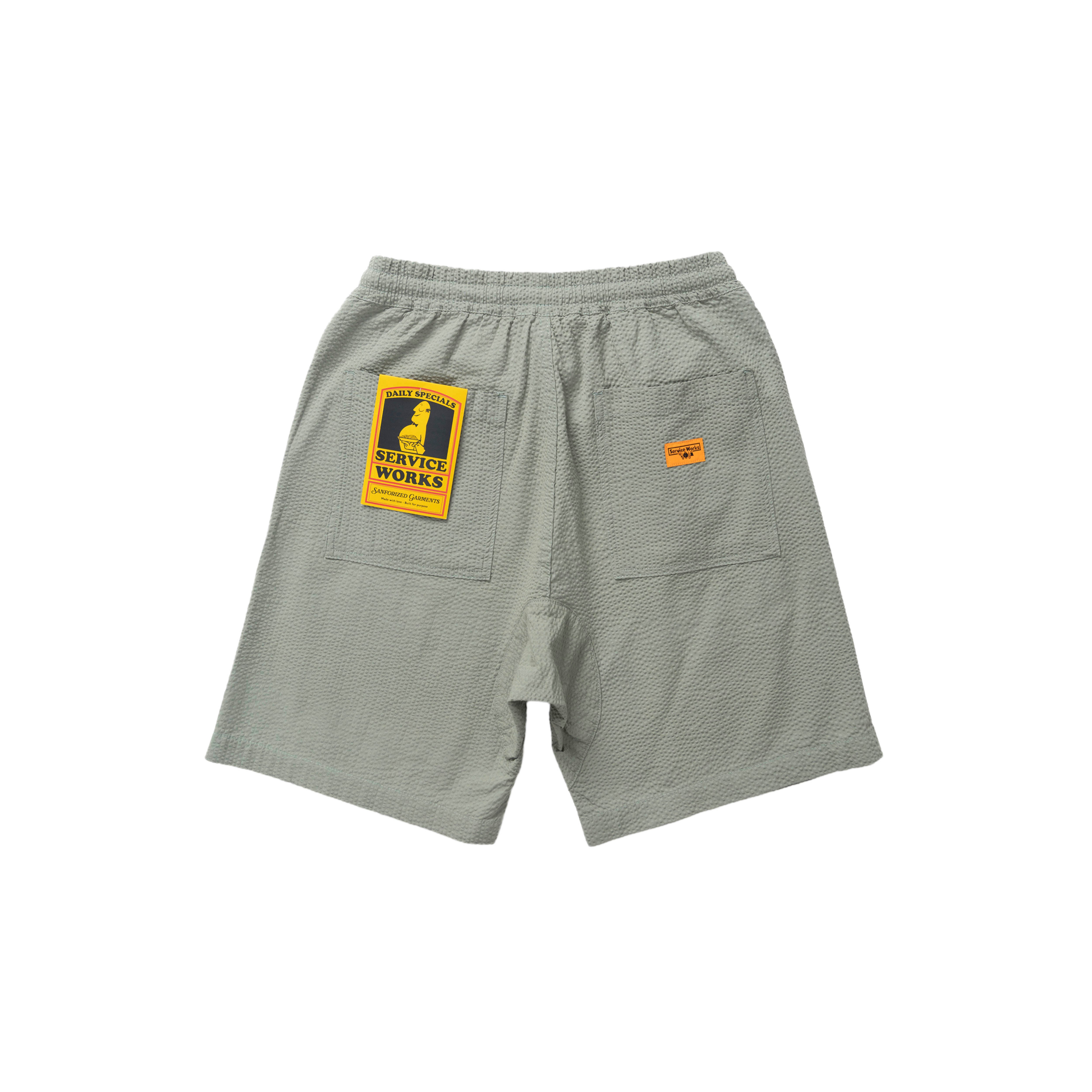 Service Works Seersucker Shorts in Sage | Clove & Creek