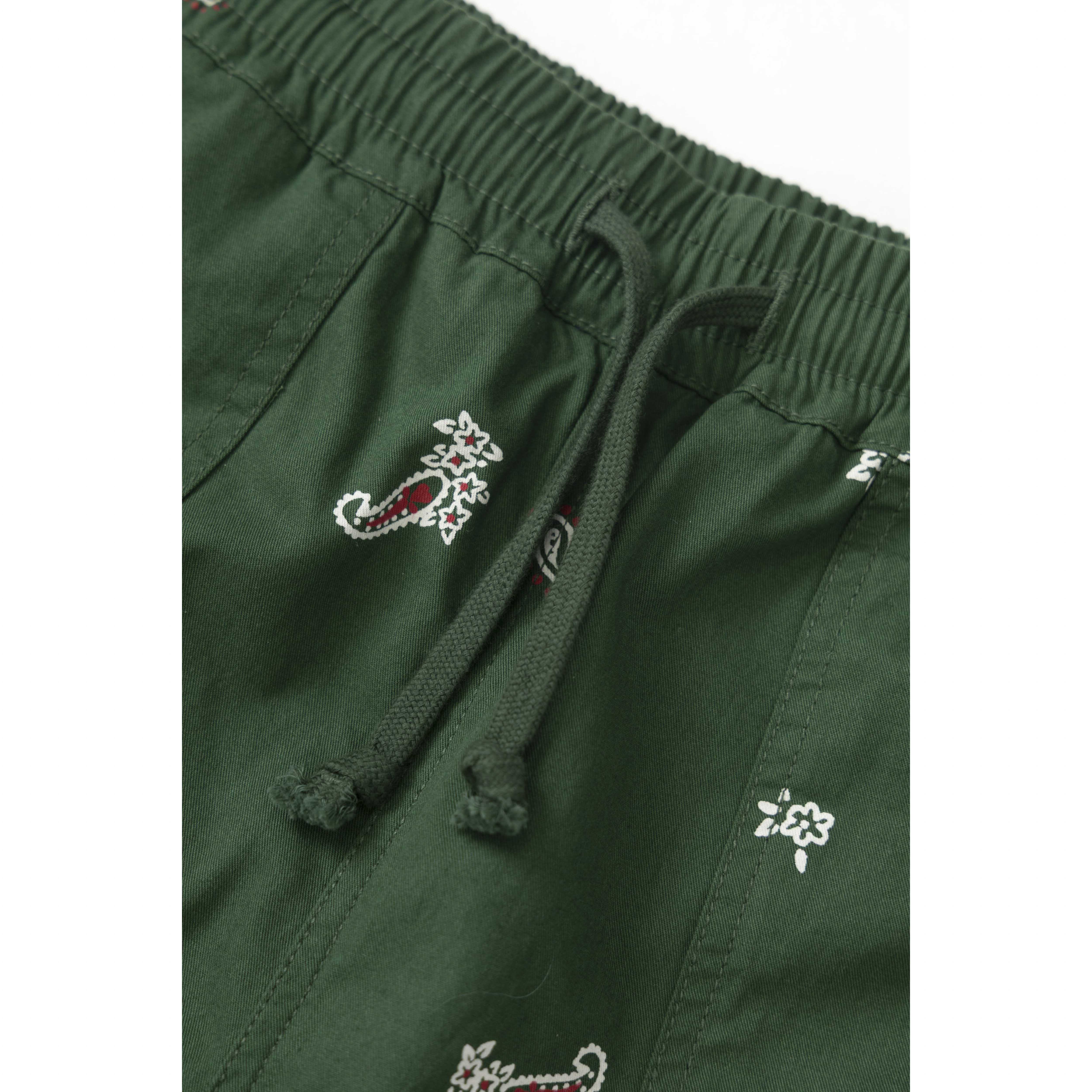 Service Works Canvas Paisley Chef Shorts in Forest