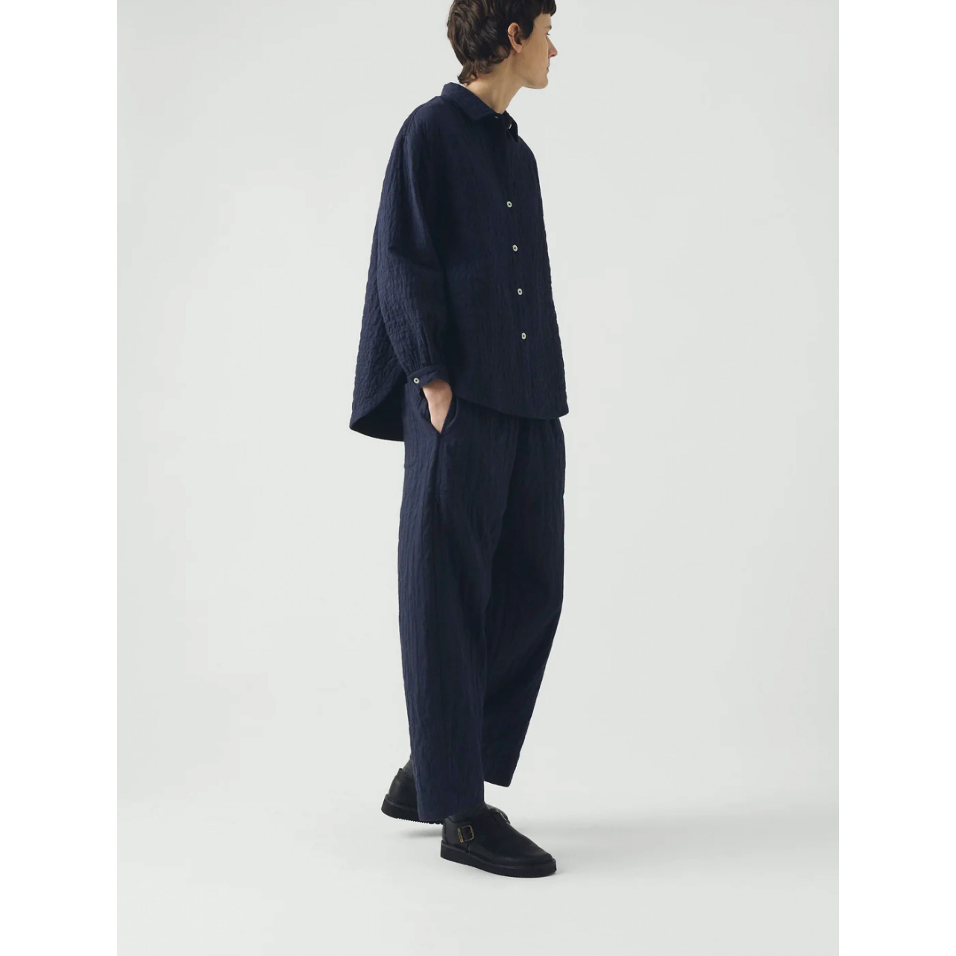 Toast Quilted Cotton Shirt Indigo