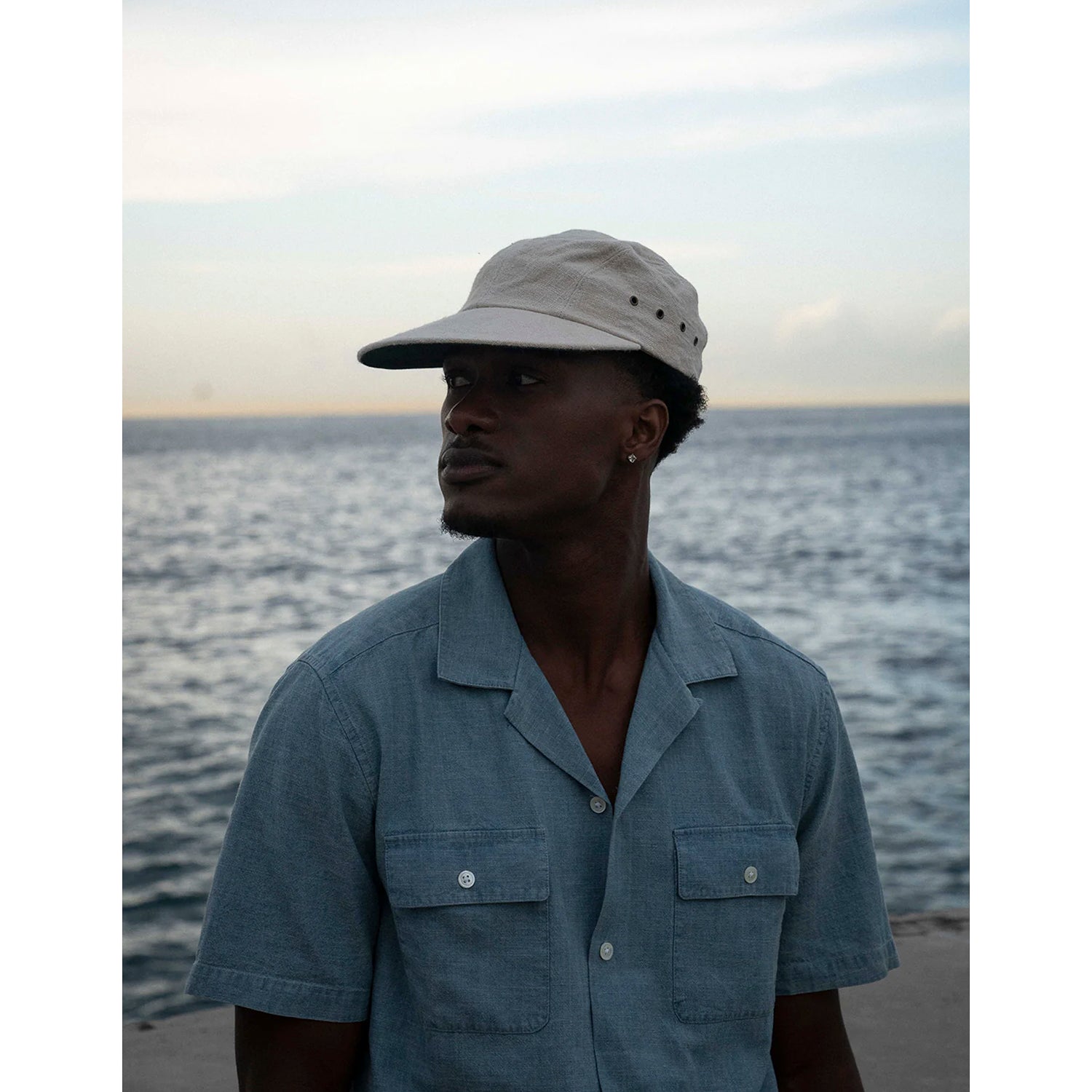 Quaker Marine Supply Swordfish Cap in Natural Linen