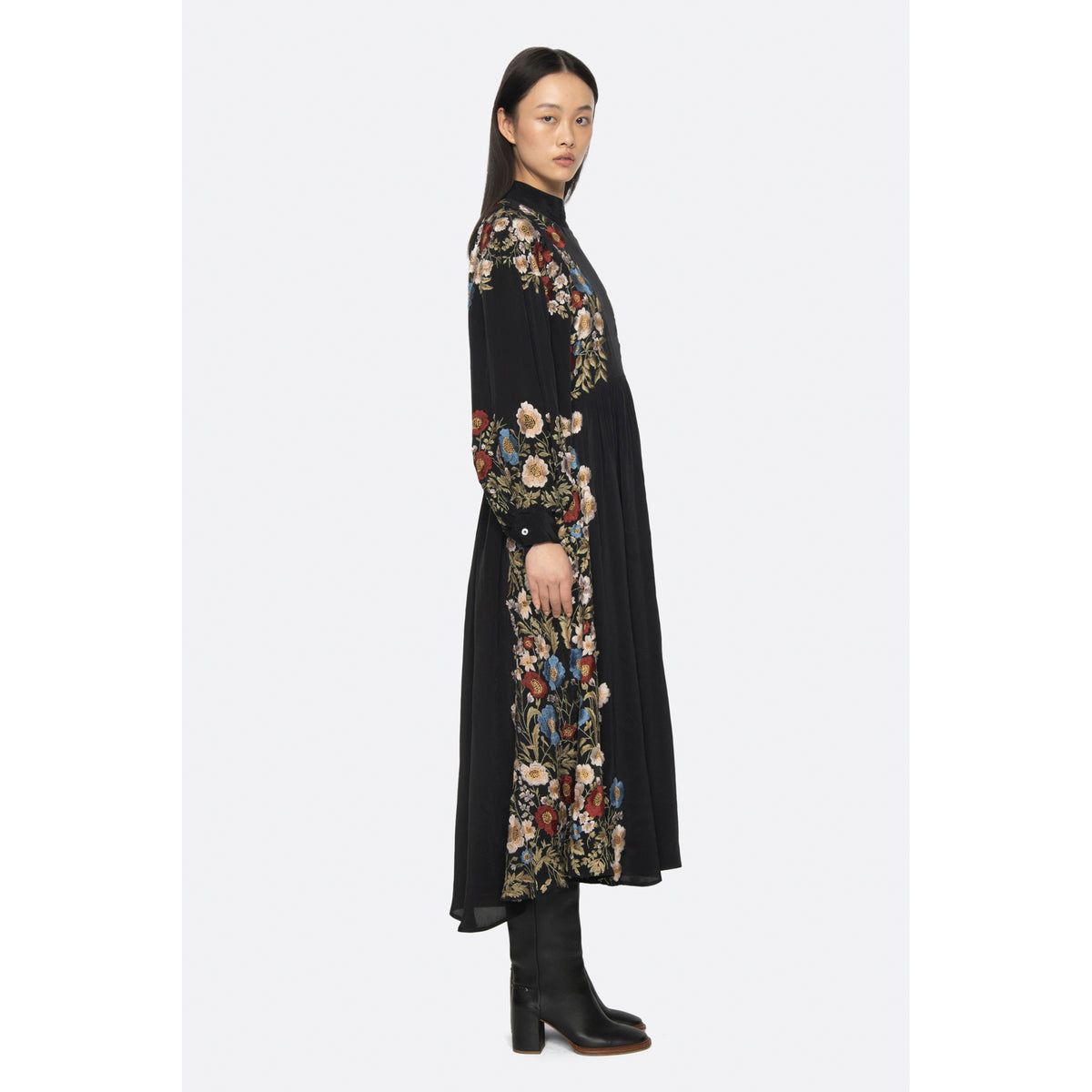Sea New York Rowan Embroidered Longsleeve Dress