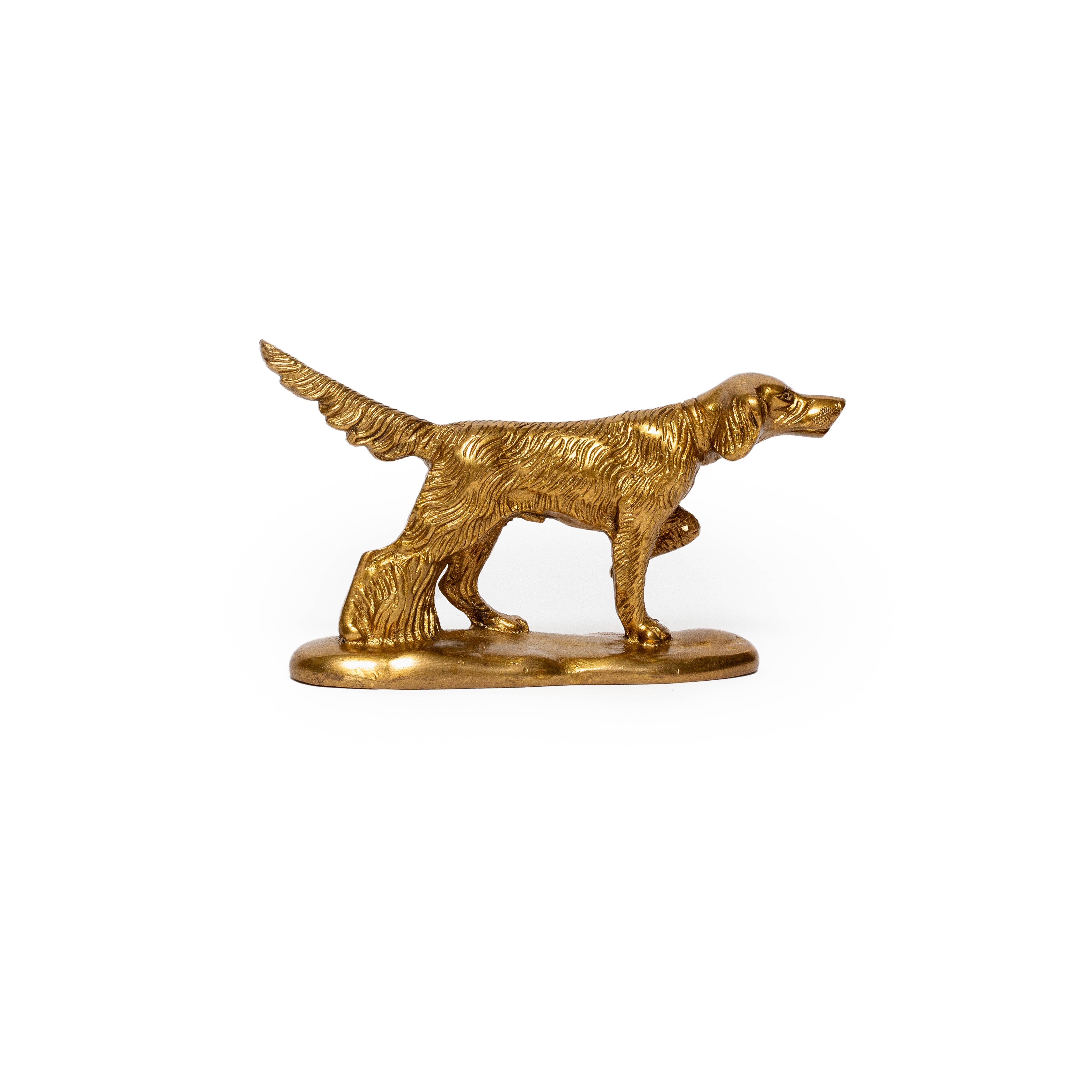 Solid Brass Pointer Dog Paperweight