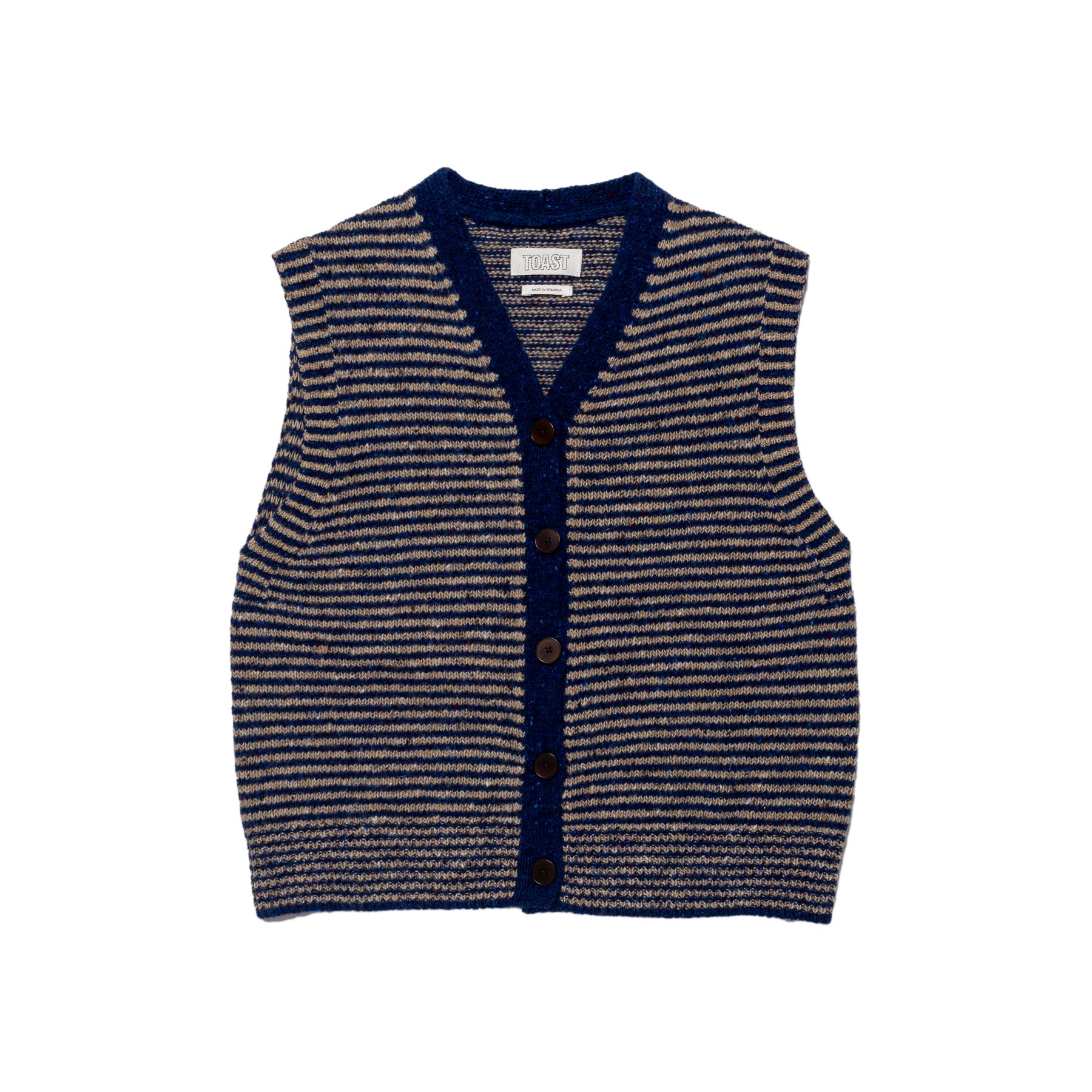 Toast Striped Donegal Wool Vest | Clove & Creek