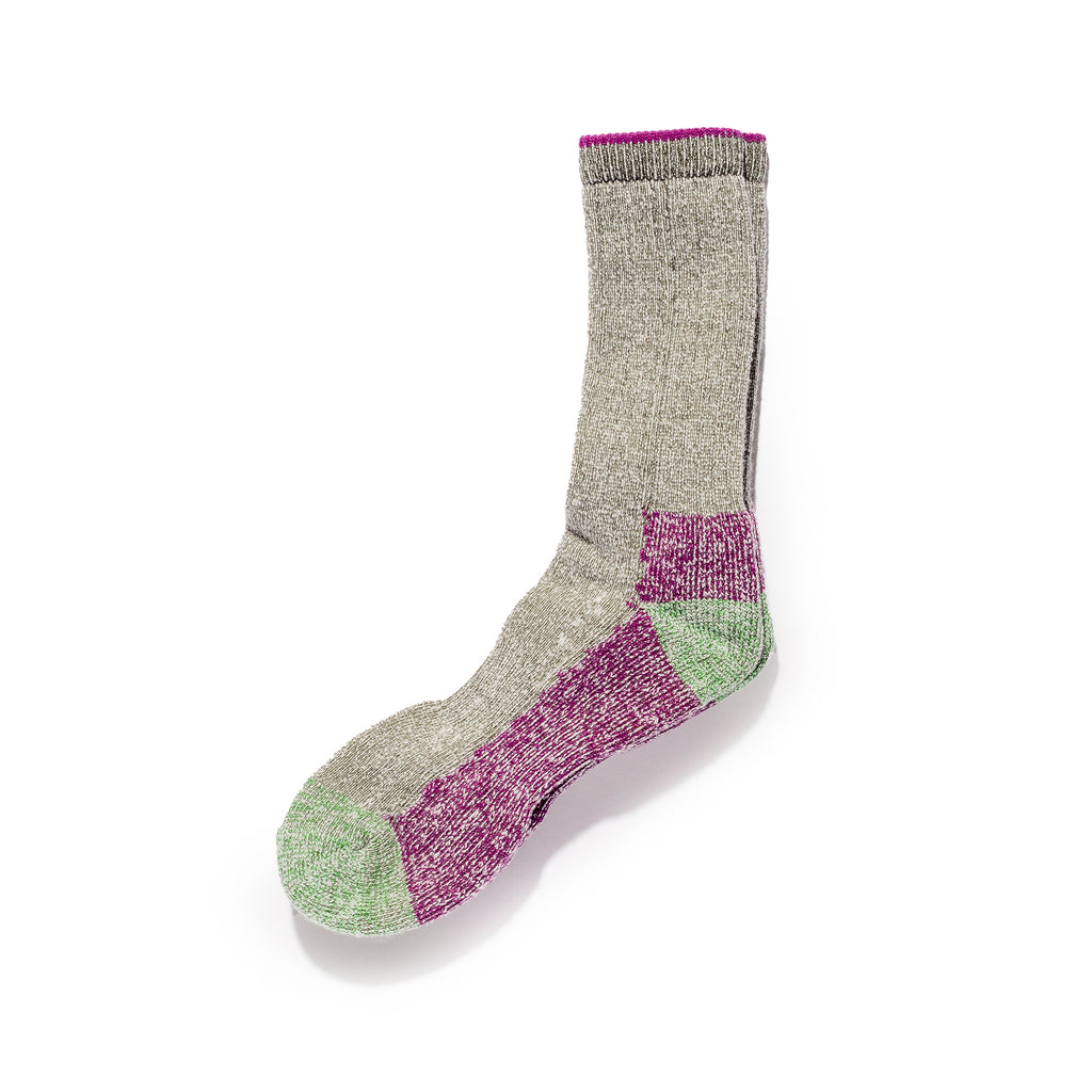 Thunders Love Outdoor Lambswool Hiking Socks in Green and Purple