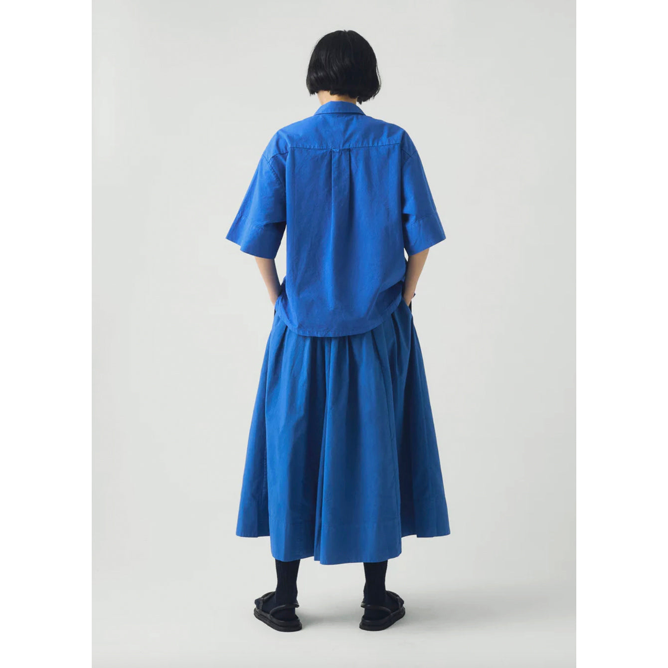 Toast Cotton Linen Poplin Shirt in Enamel Blue