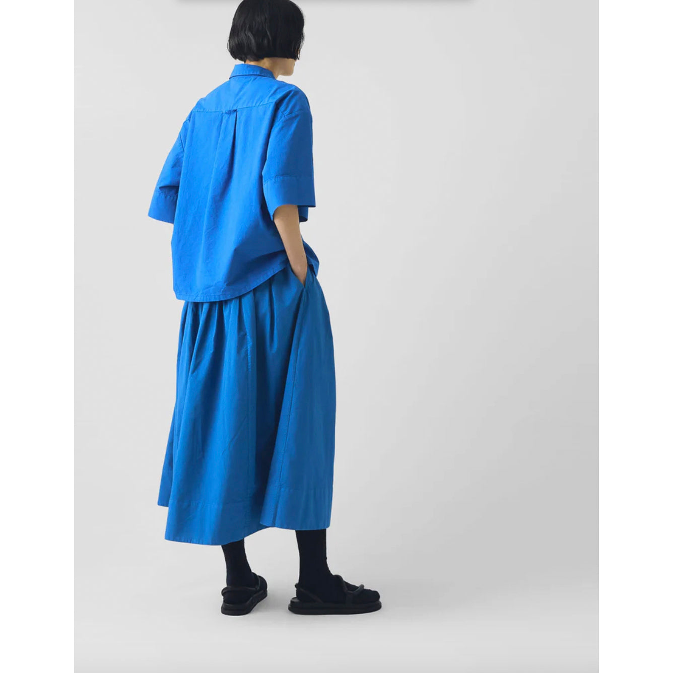 Toast Cotton Linen Poplin Shirt in Enamel Blue