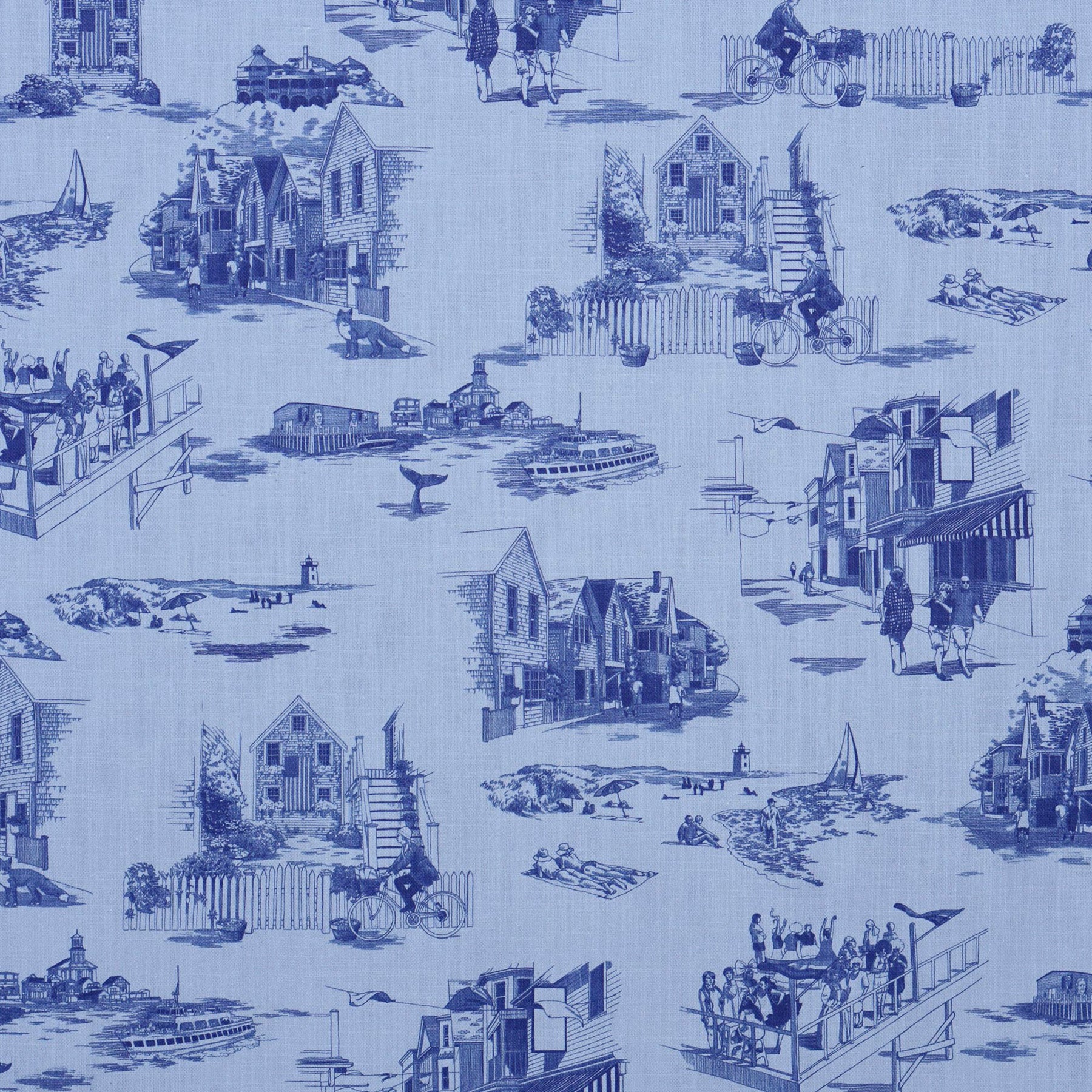 Post House Provincetown Custom Blue on Blue Pillow