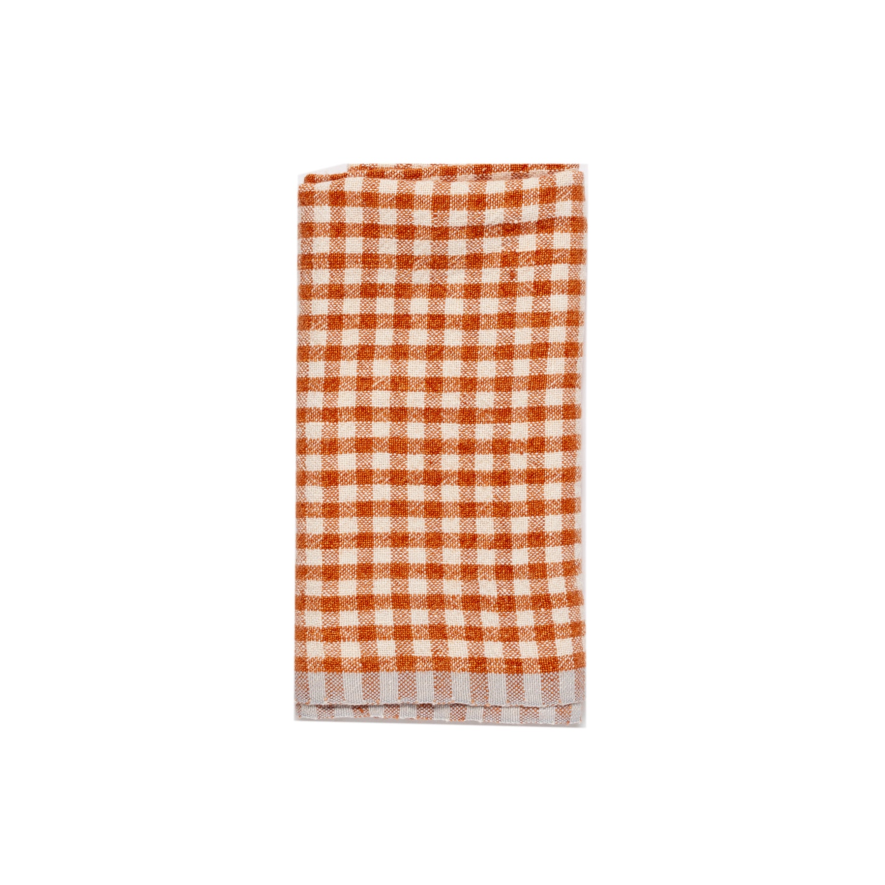Two-Tone Cognac Gingham Tea Towel