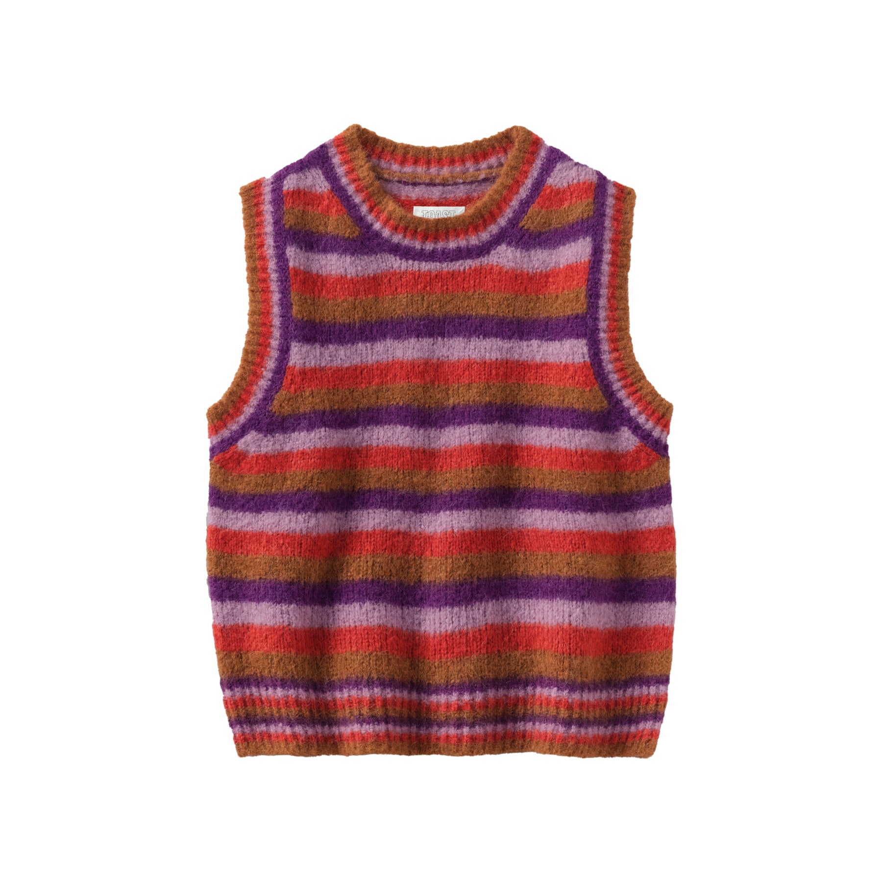 Toast Brushed Alpaca Blend Striped Tank Amethyst Multi