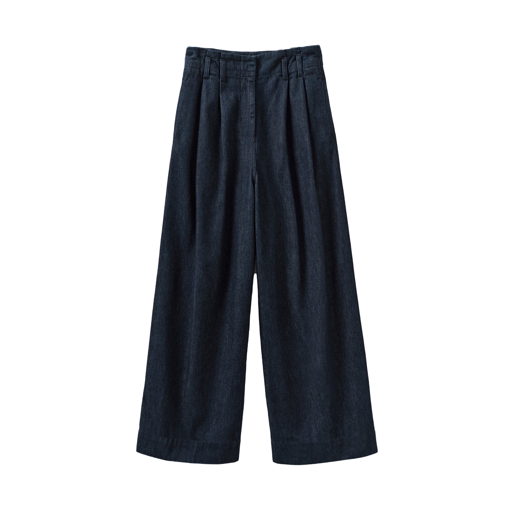 Toast Cotton Hemp Denim Paper Bag Trousers Indigo