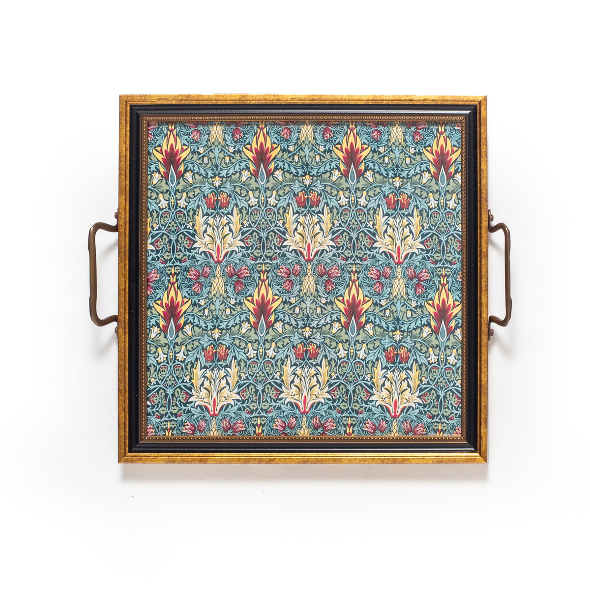 William Morris Snakehead Decorative Tray with Brass Handles