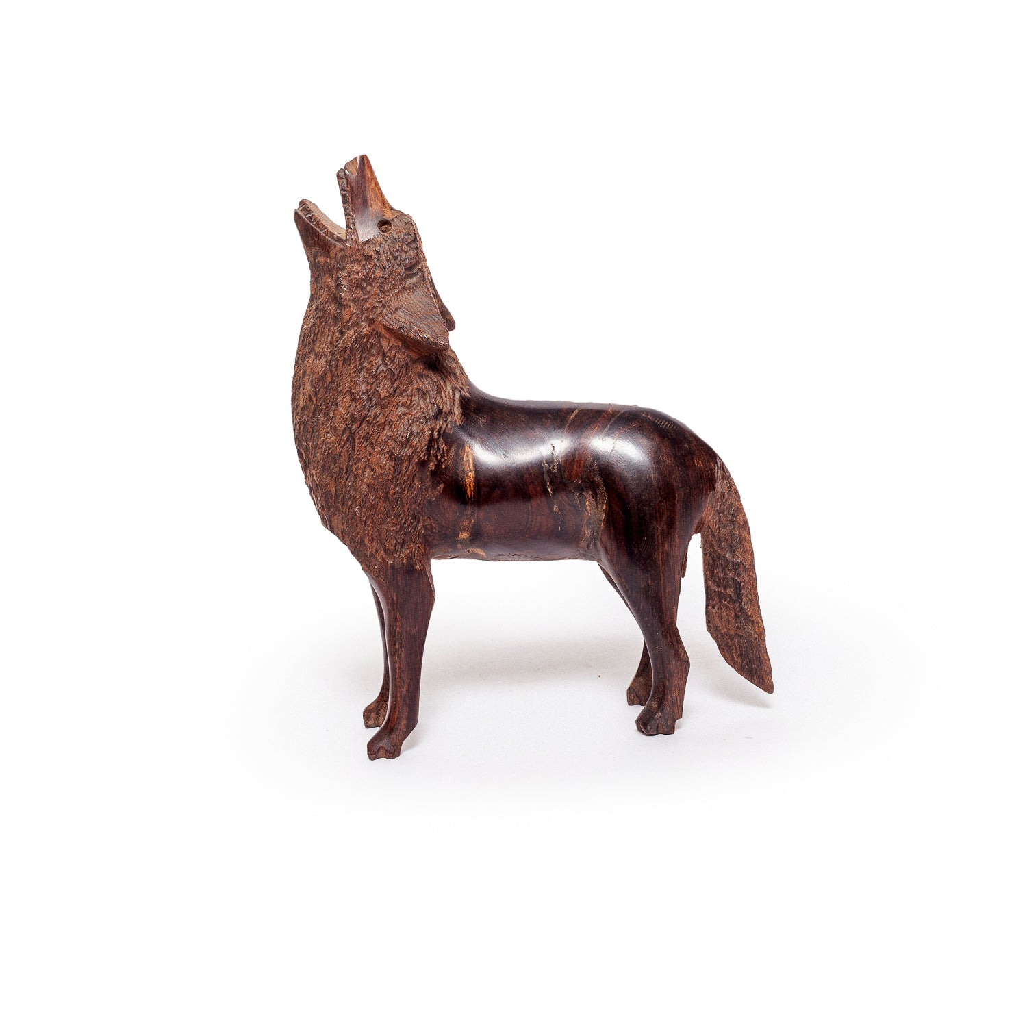 Winslow Carved Rosewood Howling Wolf