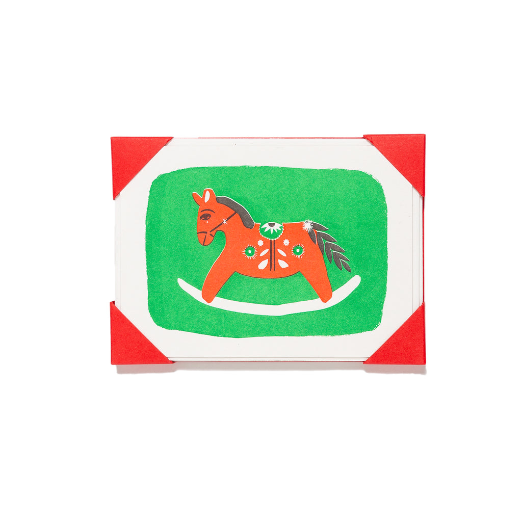 Festive Rocking Horse Card Set