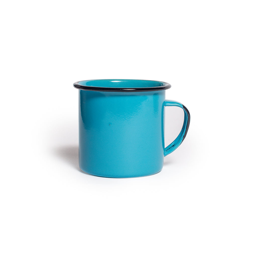 Blue and Black Enamel Mug