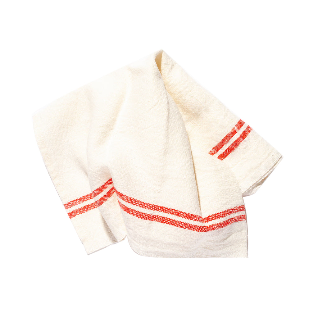 Brasserie Red Striped Linen Towel