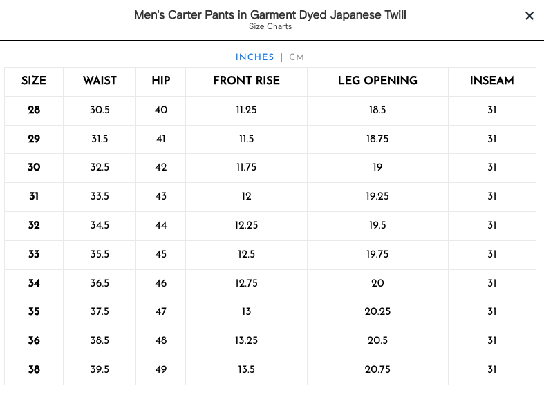 Japanese Twill Carter Pants in Army