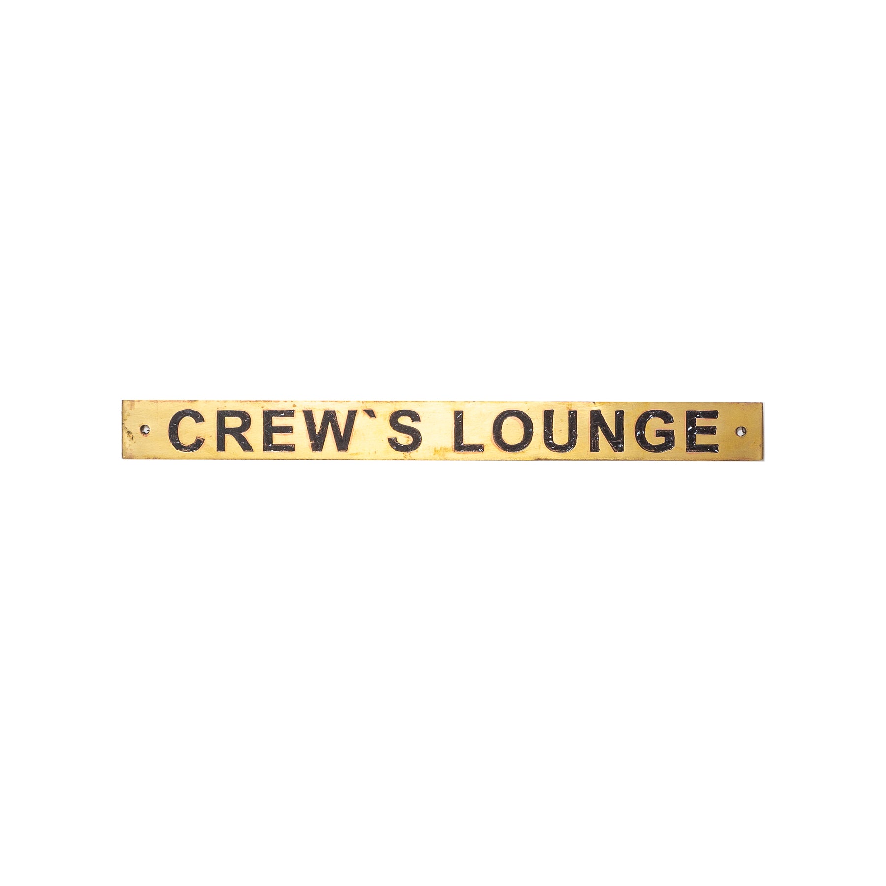 Crew's Lounge Brass Placard
