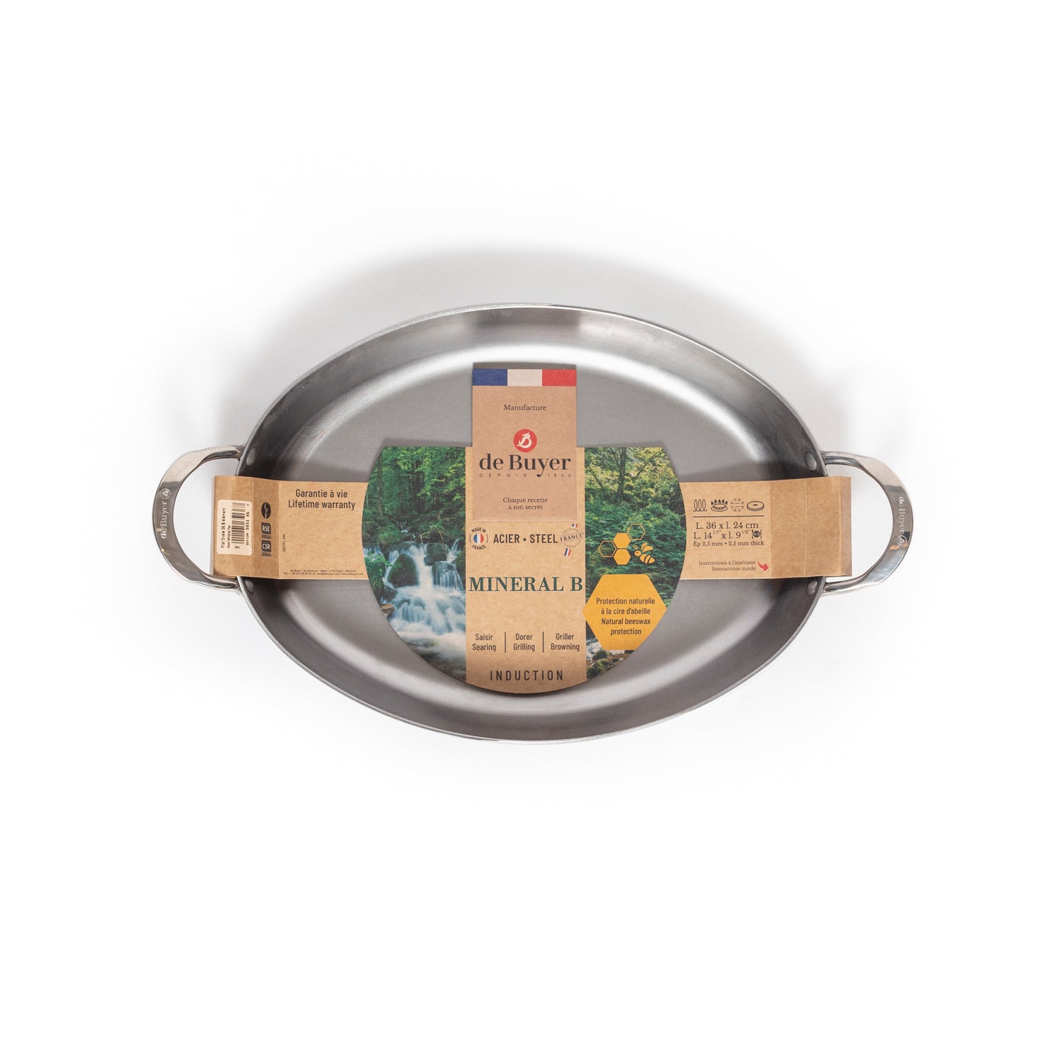 de buyer Mineral B Carbon Steel Oval Roasting Pan