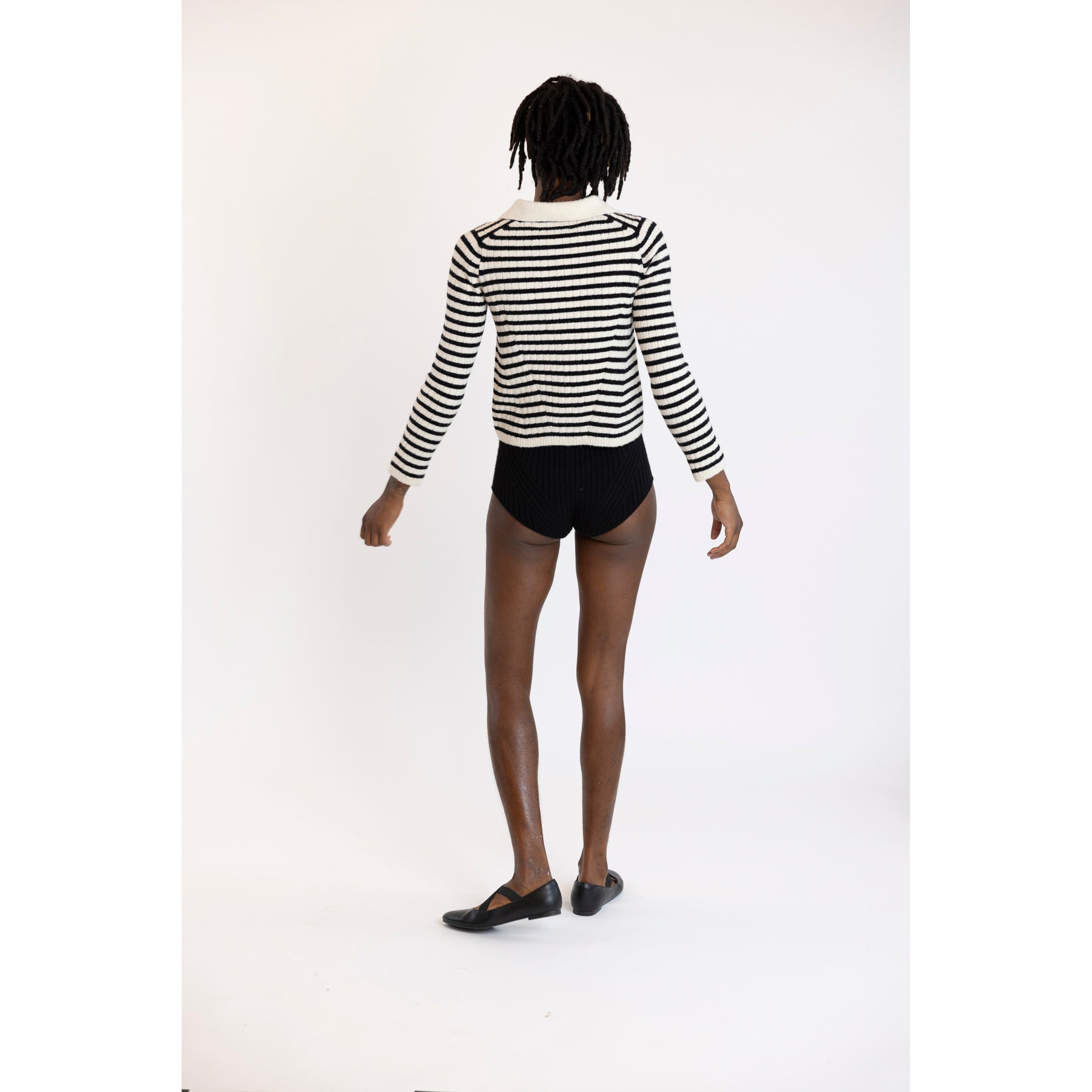 Eleven Six Elliot Stripe Sweater Ivory & Black Stripe