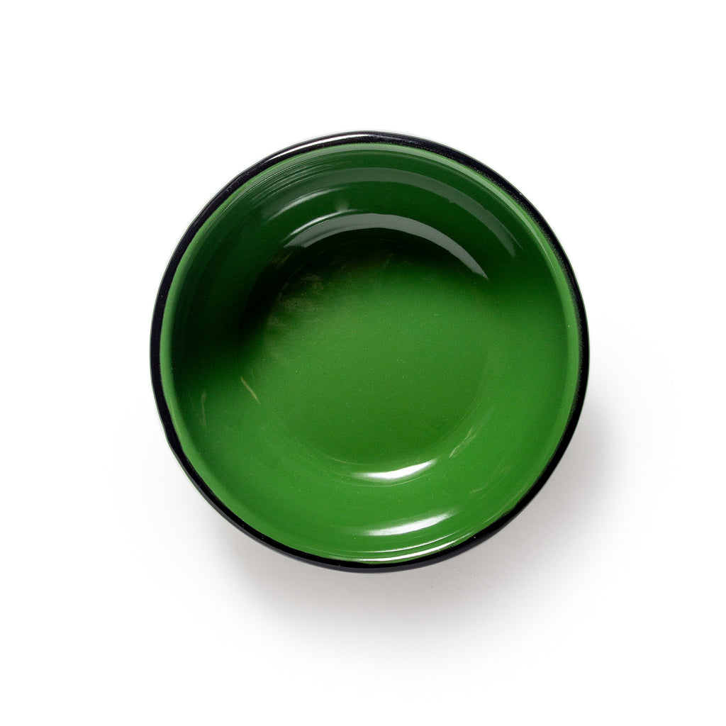 Green and Black Enamel Bowl