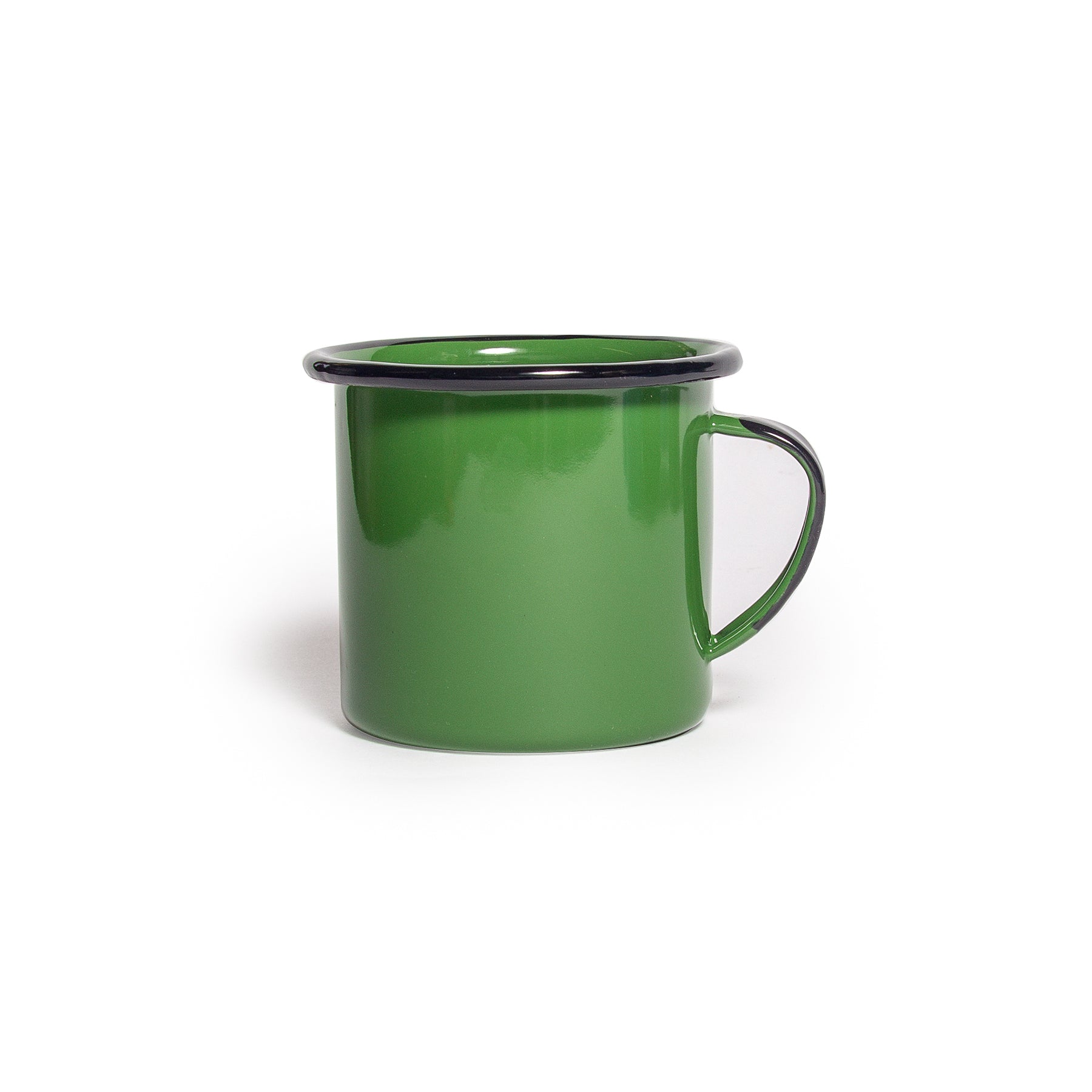 Green and Black Enamel Mug