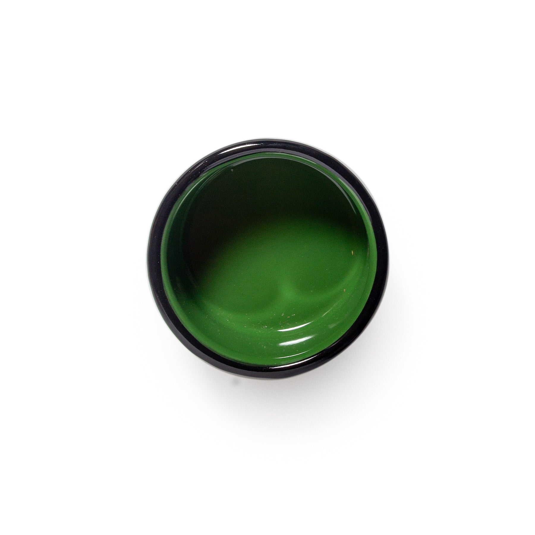 Green and Black Enamel Sauce Bowl aerial