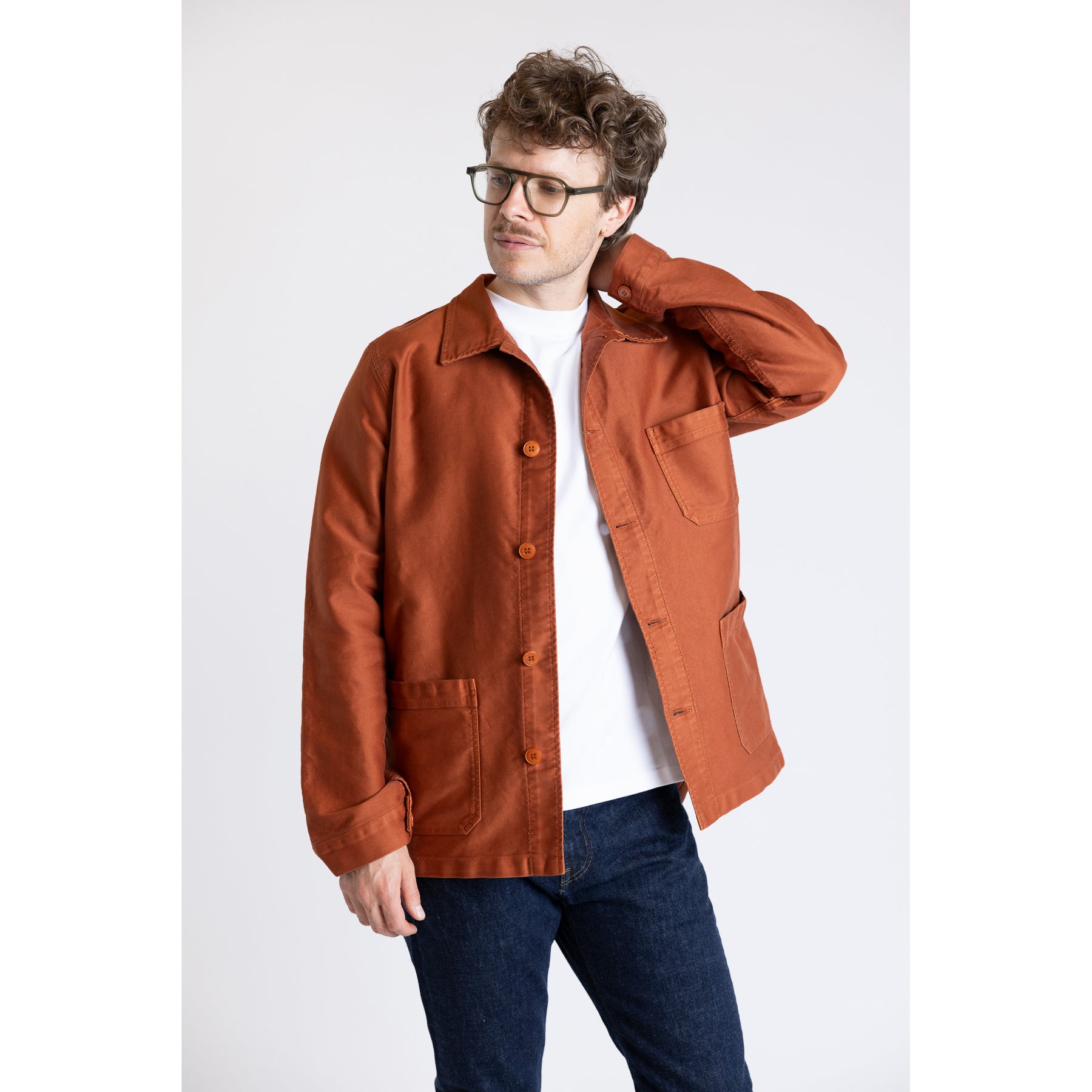 Le Mont Saint Michel Moleskin Work Jacket Brick | Clove & Creek