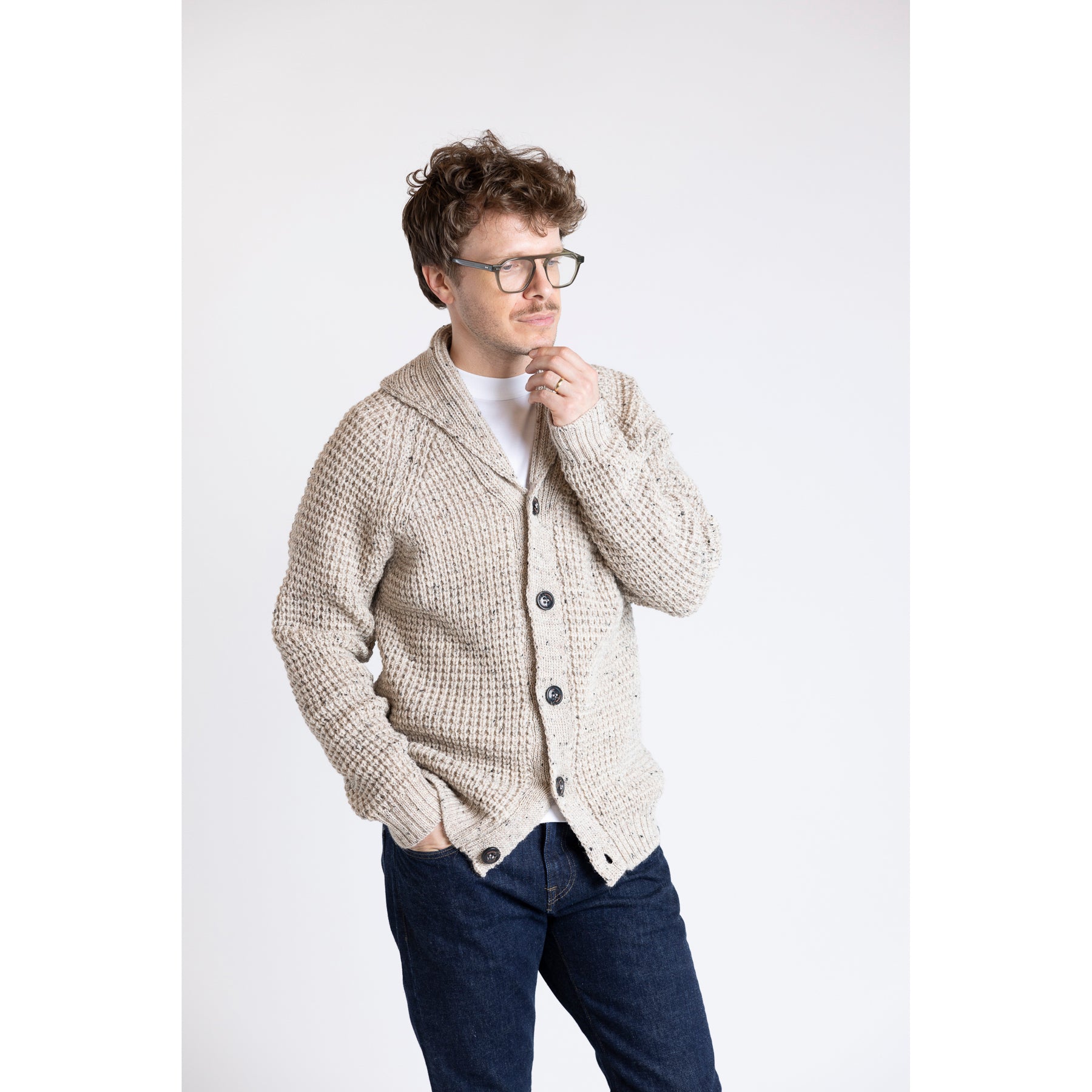 Peregrine Waffle Shawl Cardigan Skiddaw