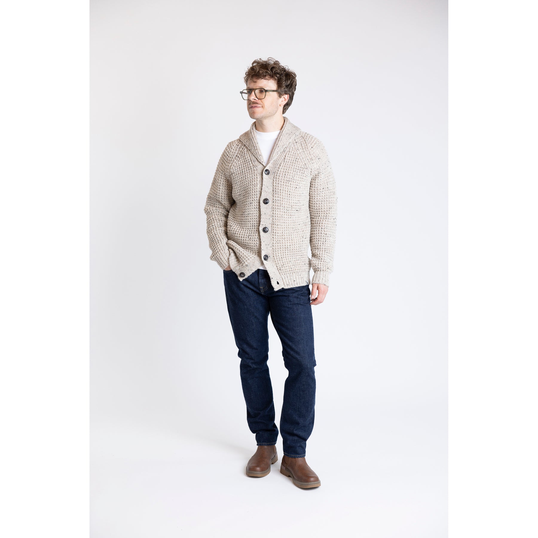 Peregrine Waffle Shawl Cardigan Skiddaw