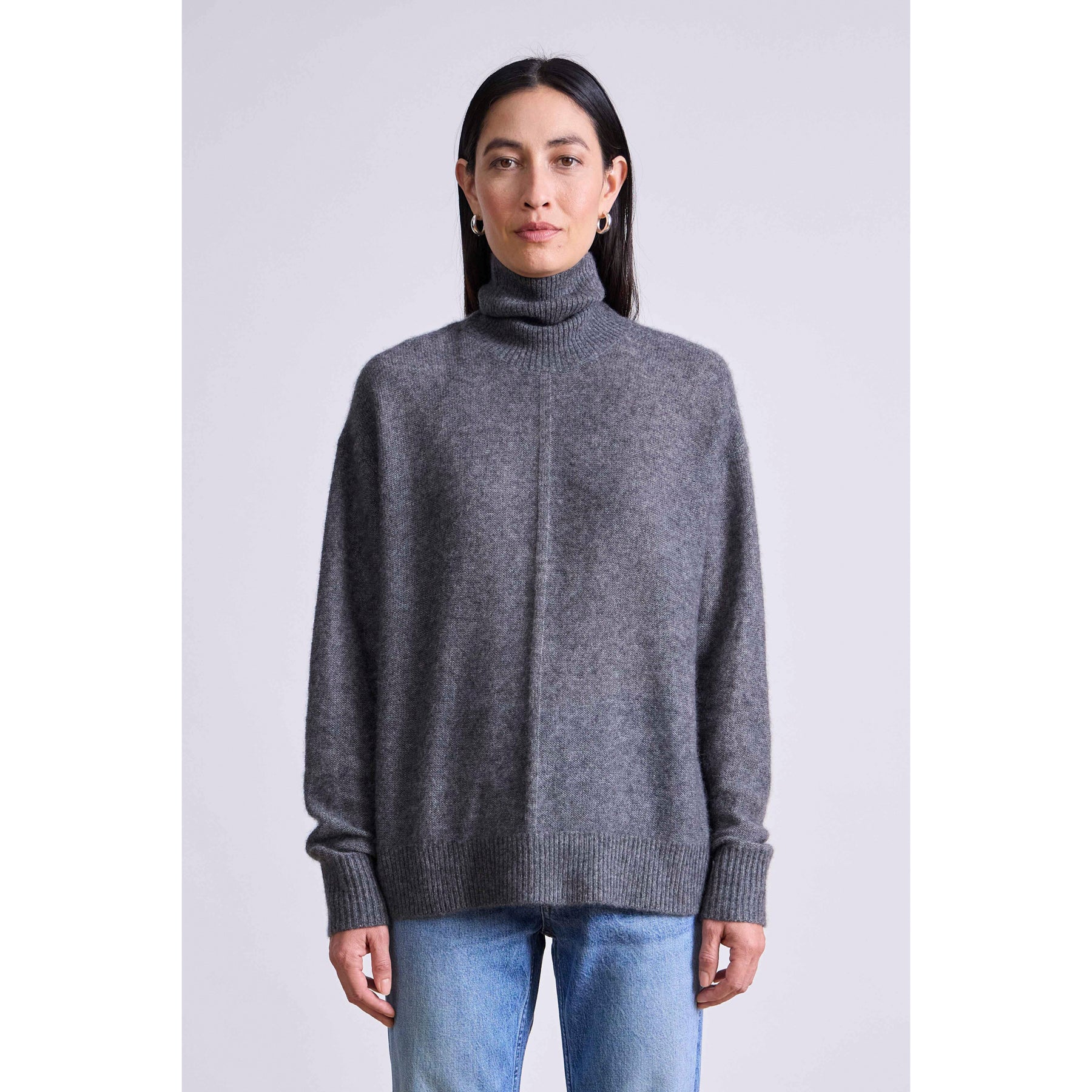 Apiece Apart Softest Tissue Weight Turtleneck in Charcoal