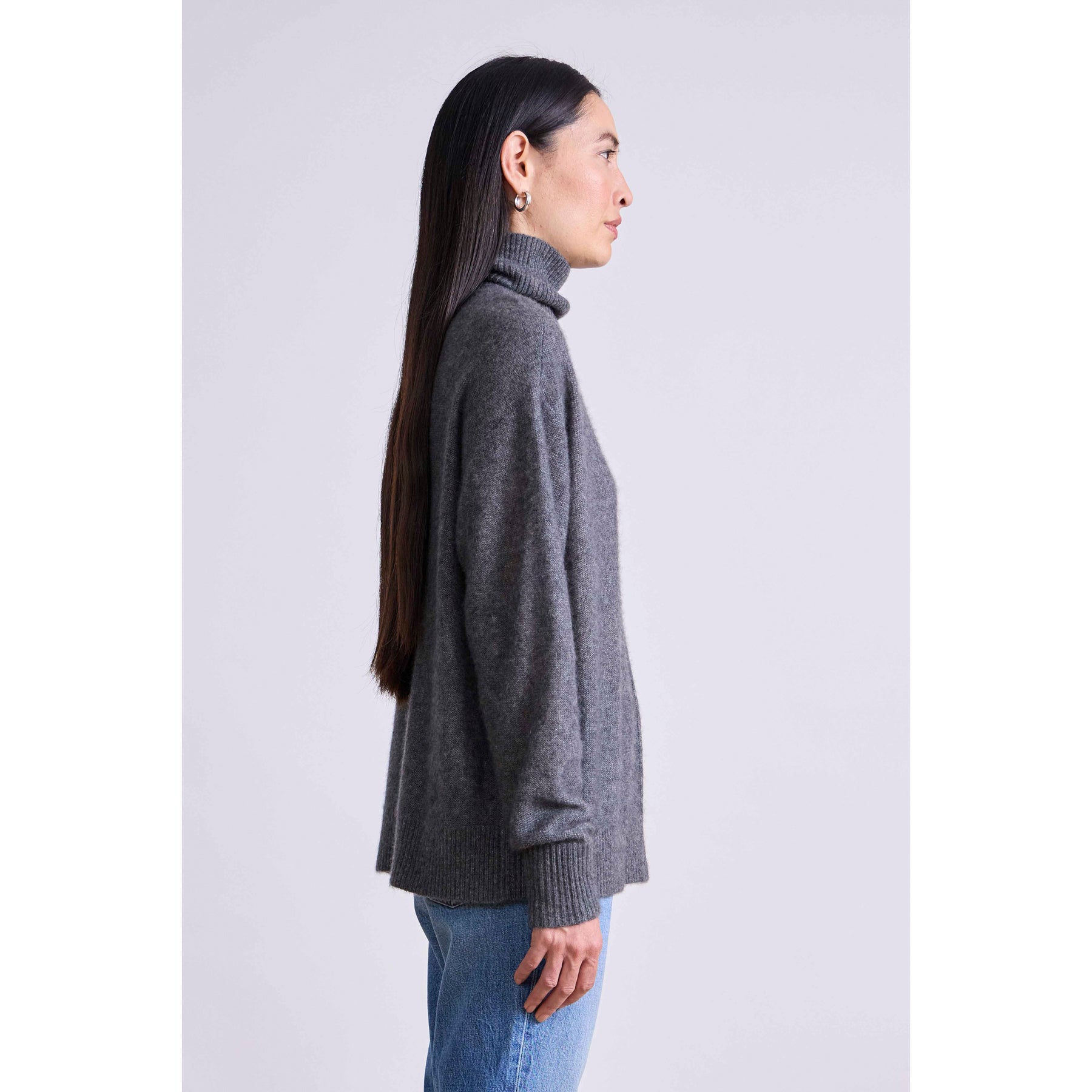 Apiece Apart Softest Tissue Weight Turtleneck in Charcoal