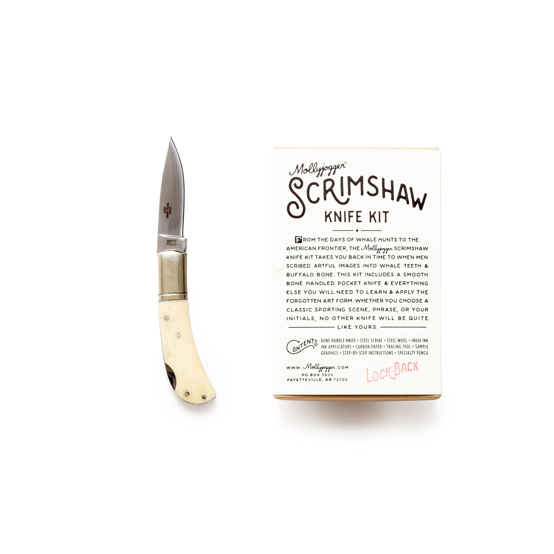 MJ Scrimshaw Kit + Trapper Knife - Magnolia