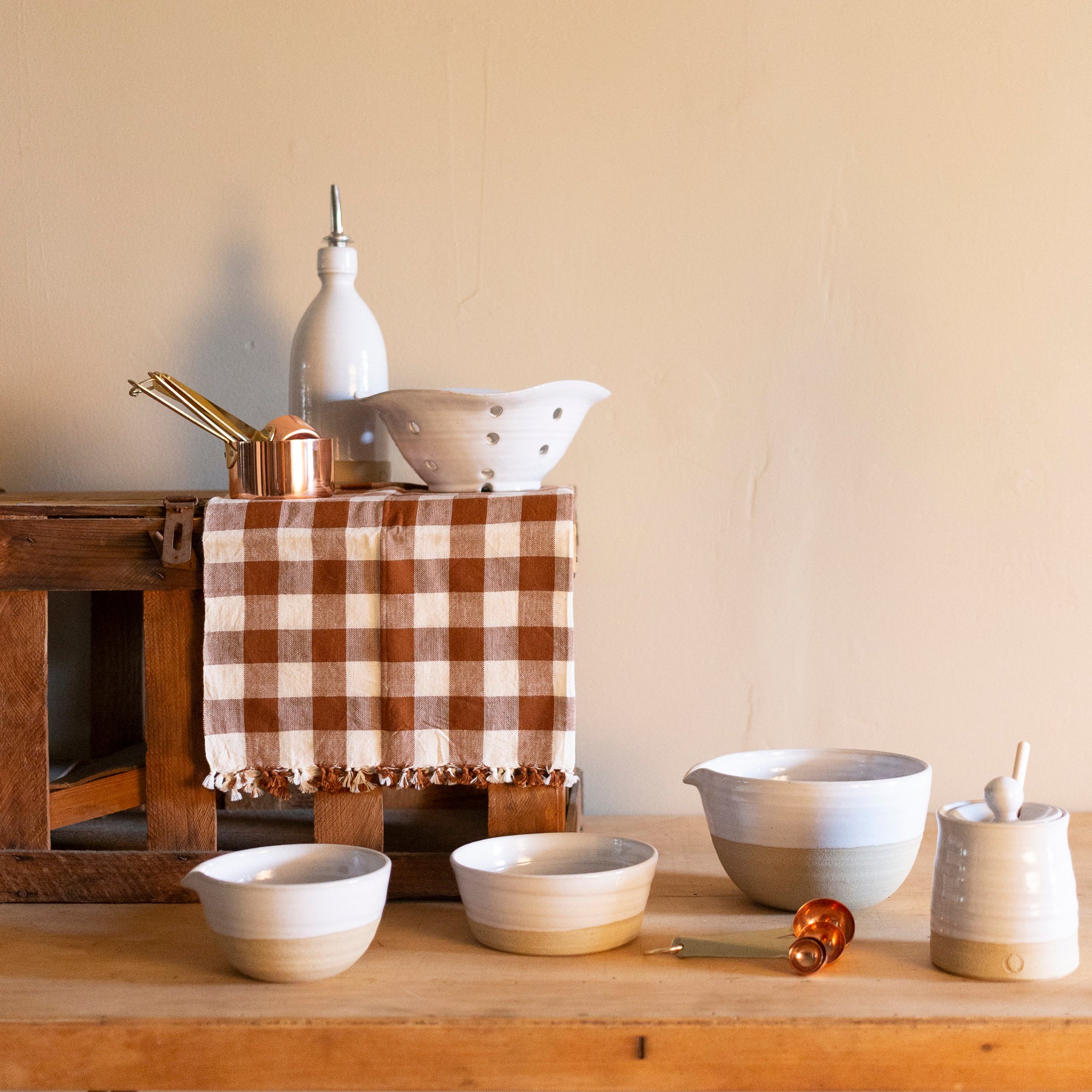 Tablescape with Farmhouse Pottery ceramics