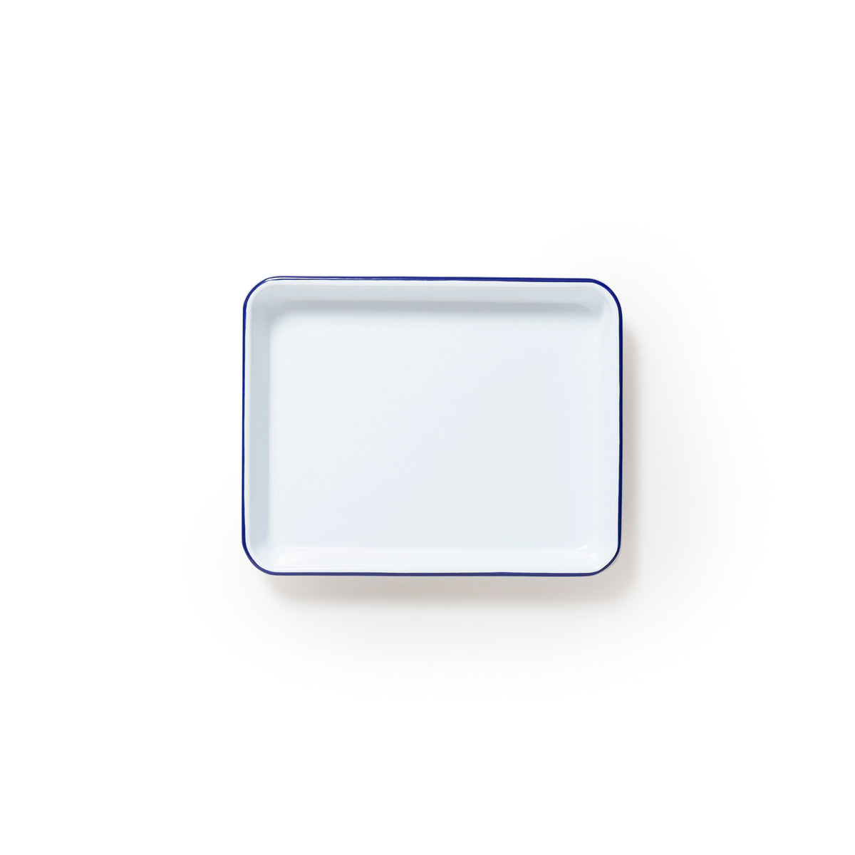 Enamel Tray with Blue Rim