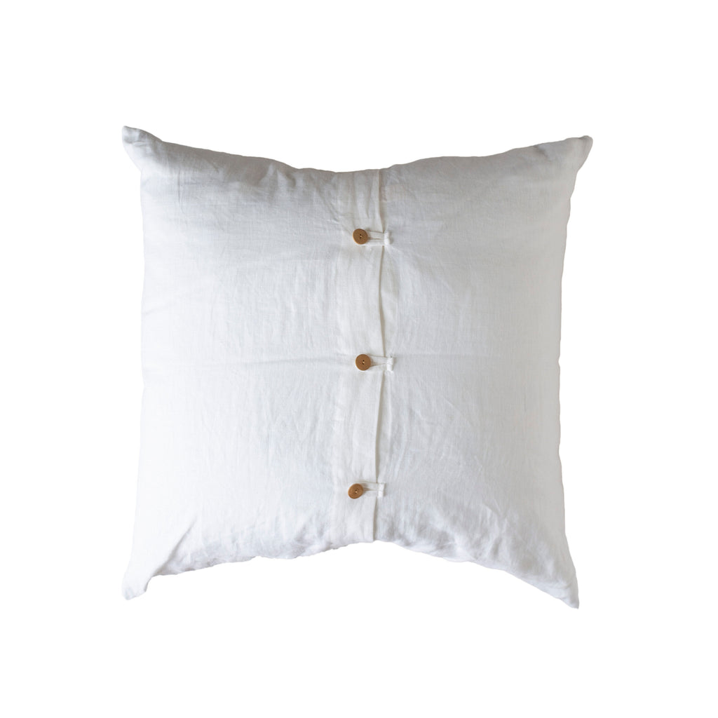 Large Gray Linen Pillow