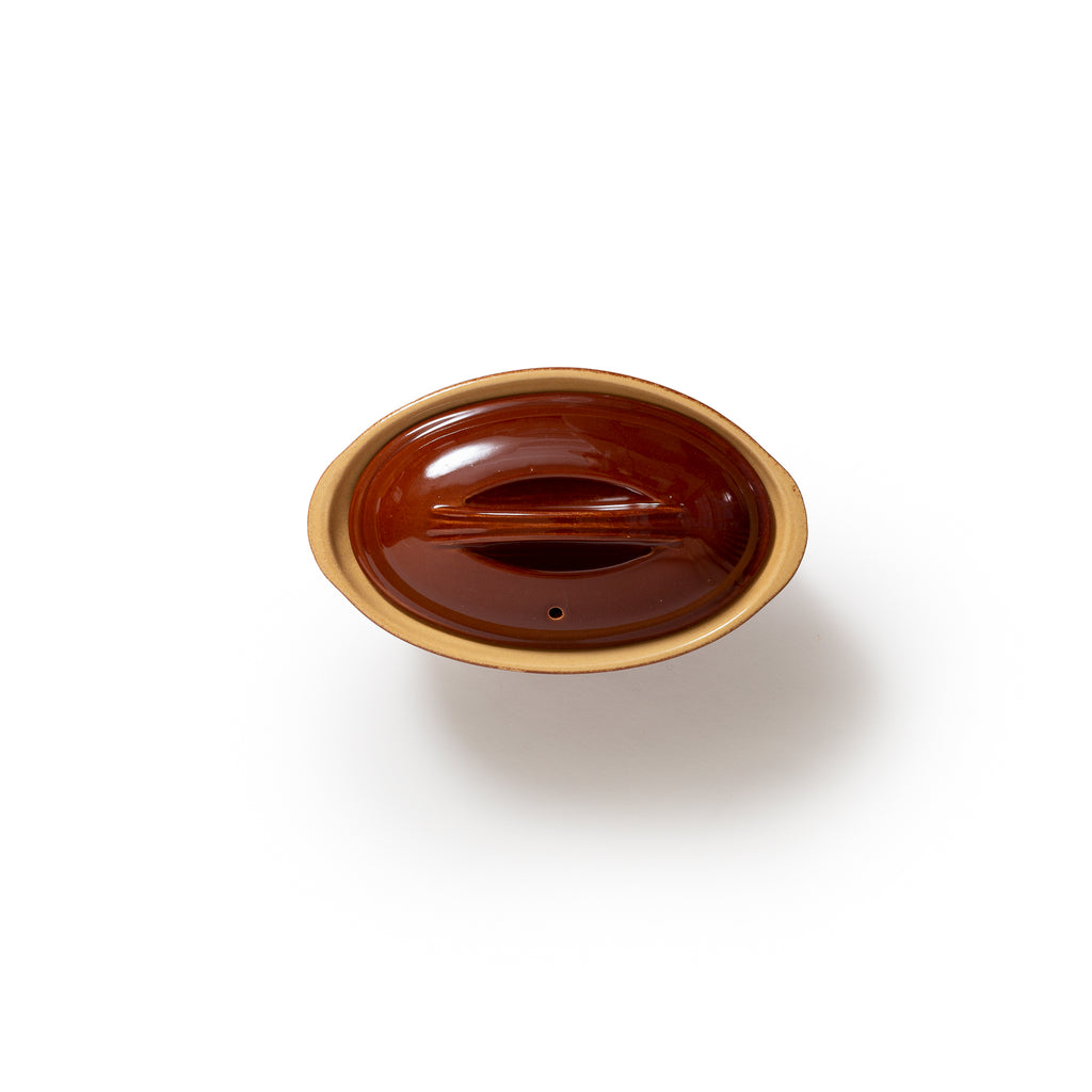 Poterie Renault Oval Brown Mauviette Dish
