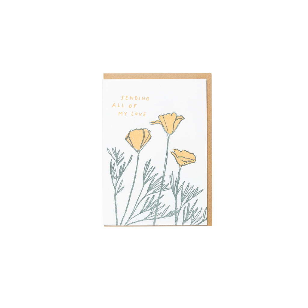 Sending All Of My Love Poppies Card