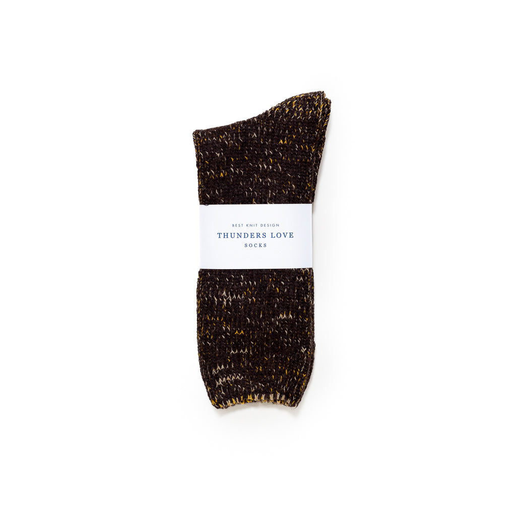 Thunders Love Recycled Brown Wool Socks