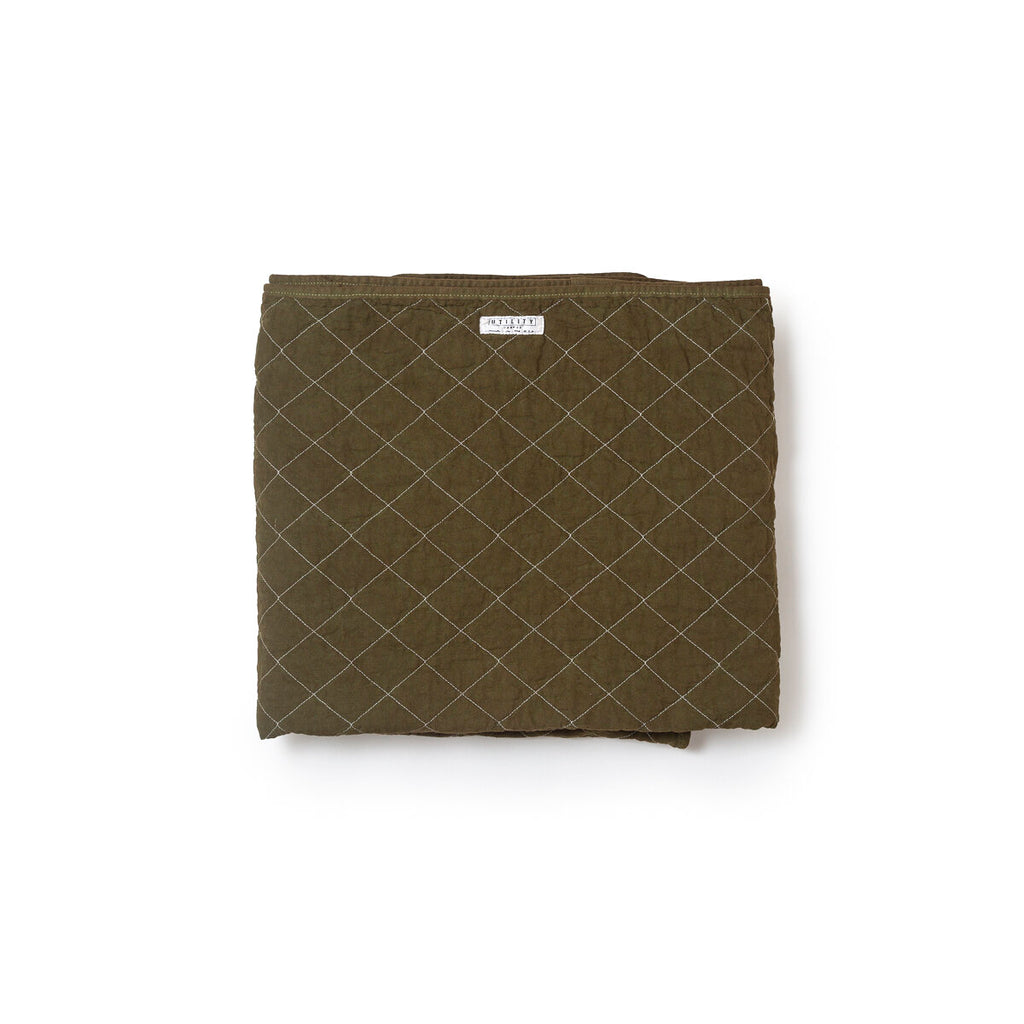 Cotton Canvas Blanket In Olive.