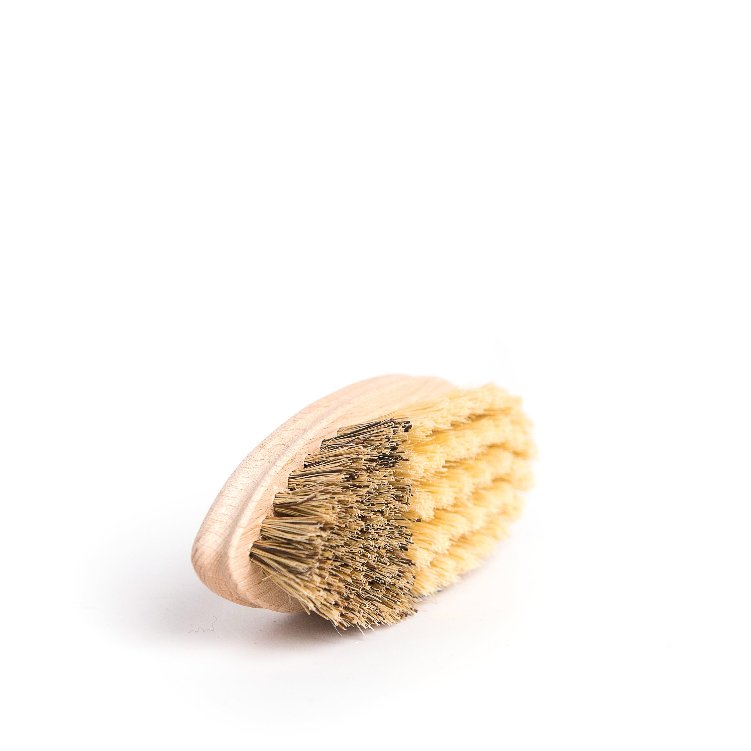 Wood Handle Vegetable Brush With Hard And Soft Bristles.
