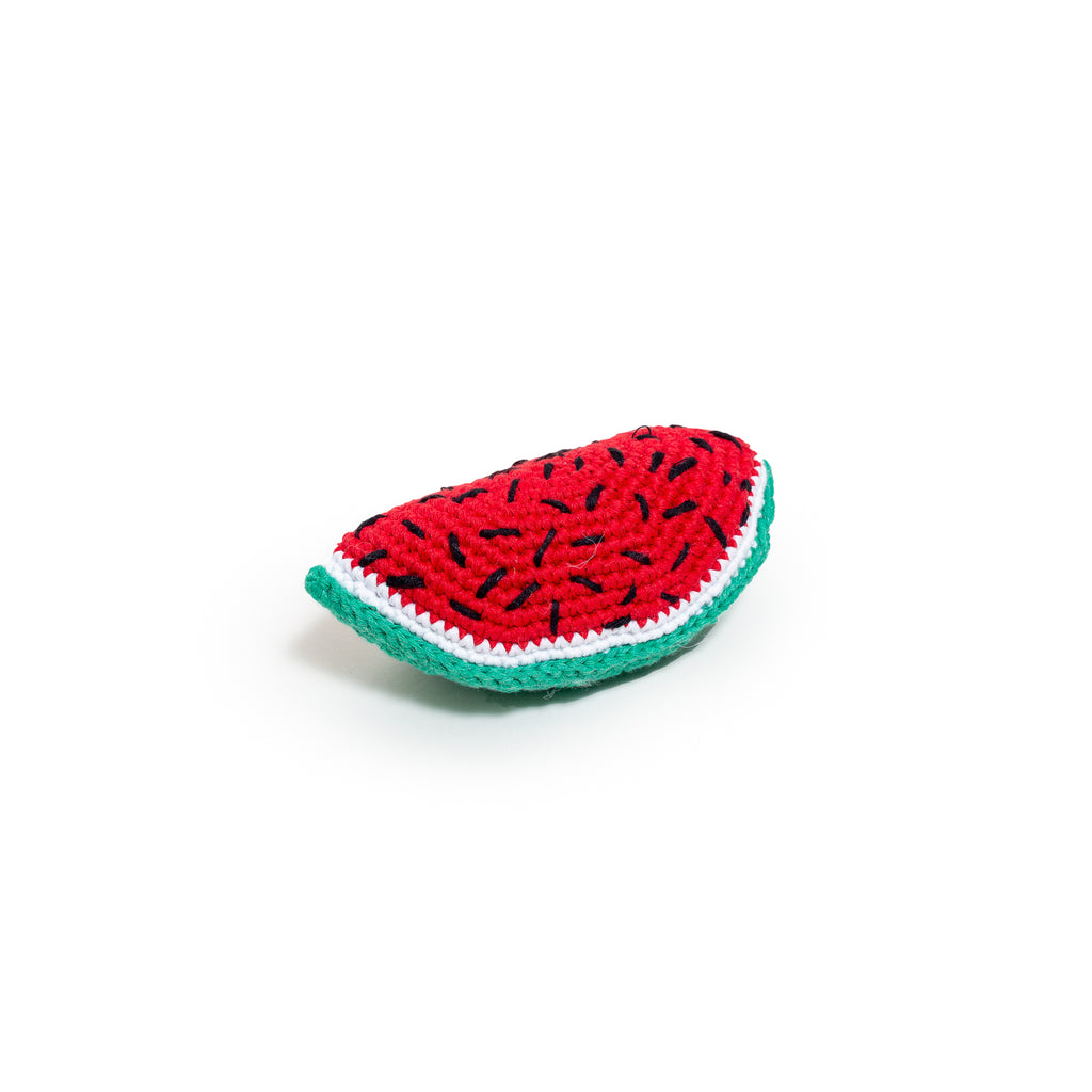 Crochet Watermelon Dog Toy.