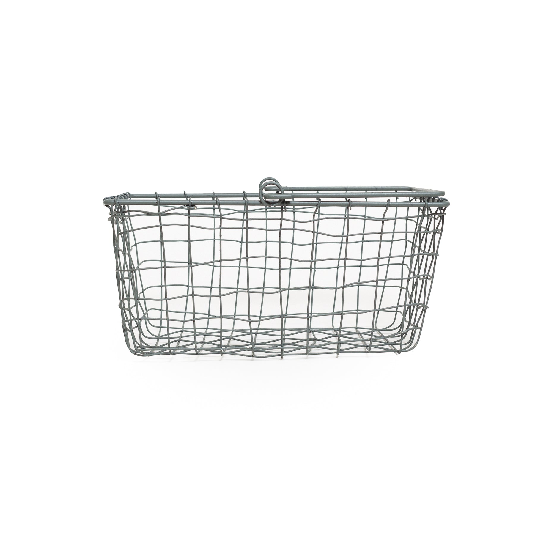 Rectangular Wire Storage Basket with Handle