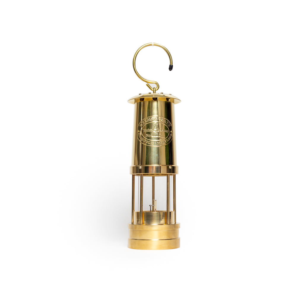 Solid Brass Oil Lantern With Large "C" Hook For Hanging