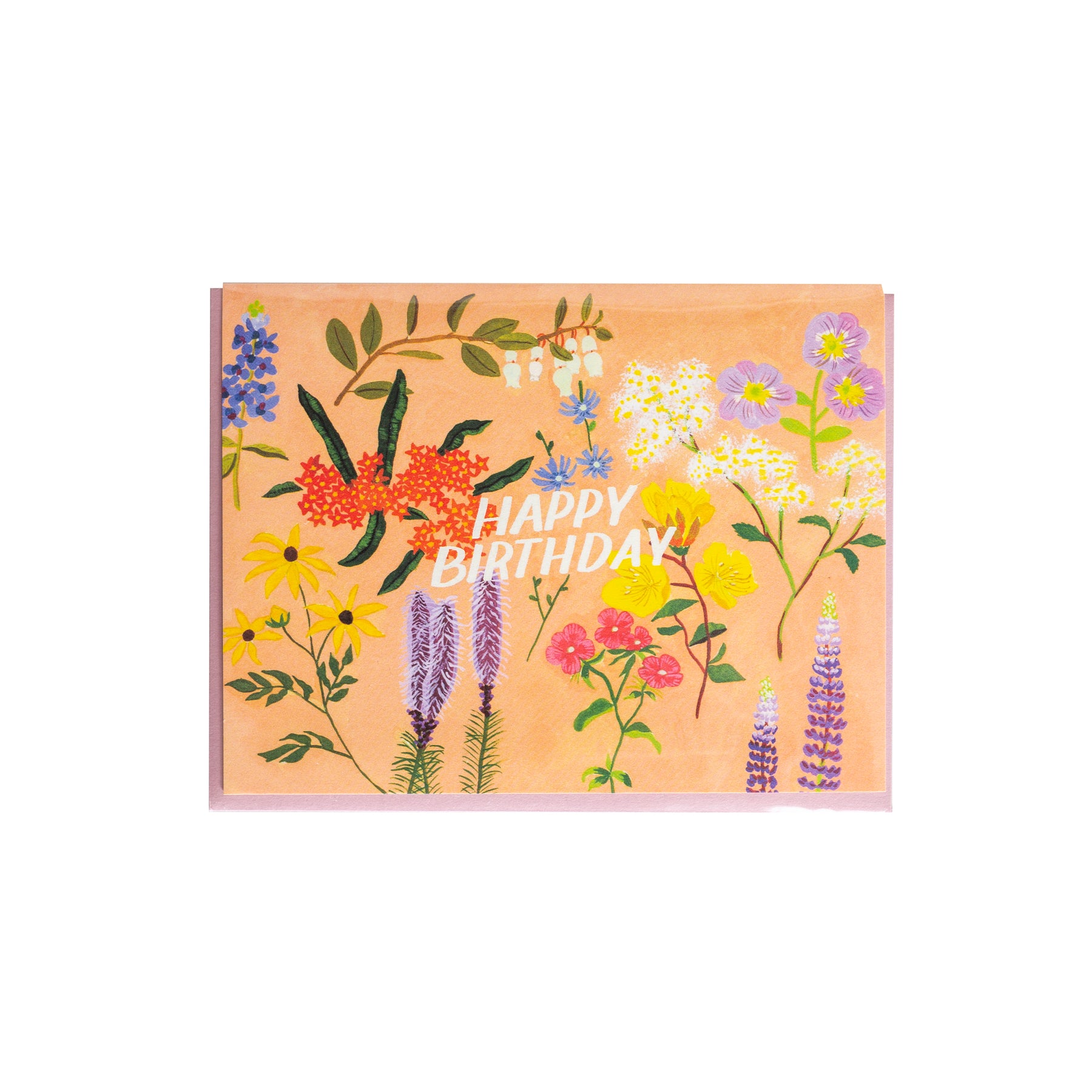 Carte florale de joyeux anniversaire